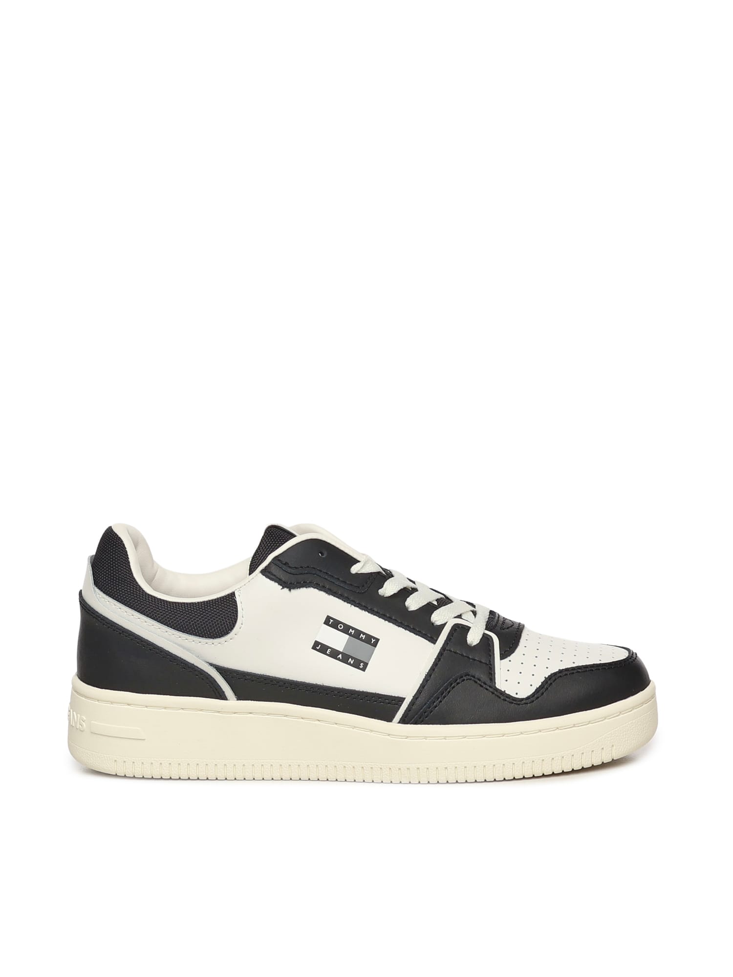 Tommy Hilfiger Retro Leather Sneakers In Black