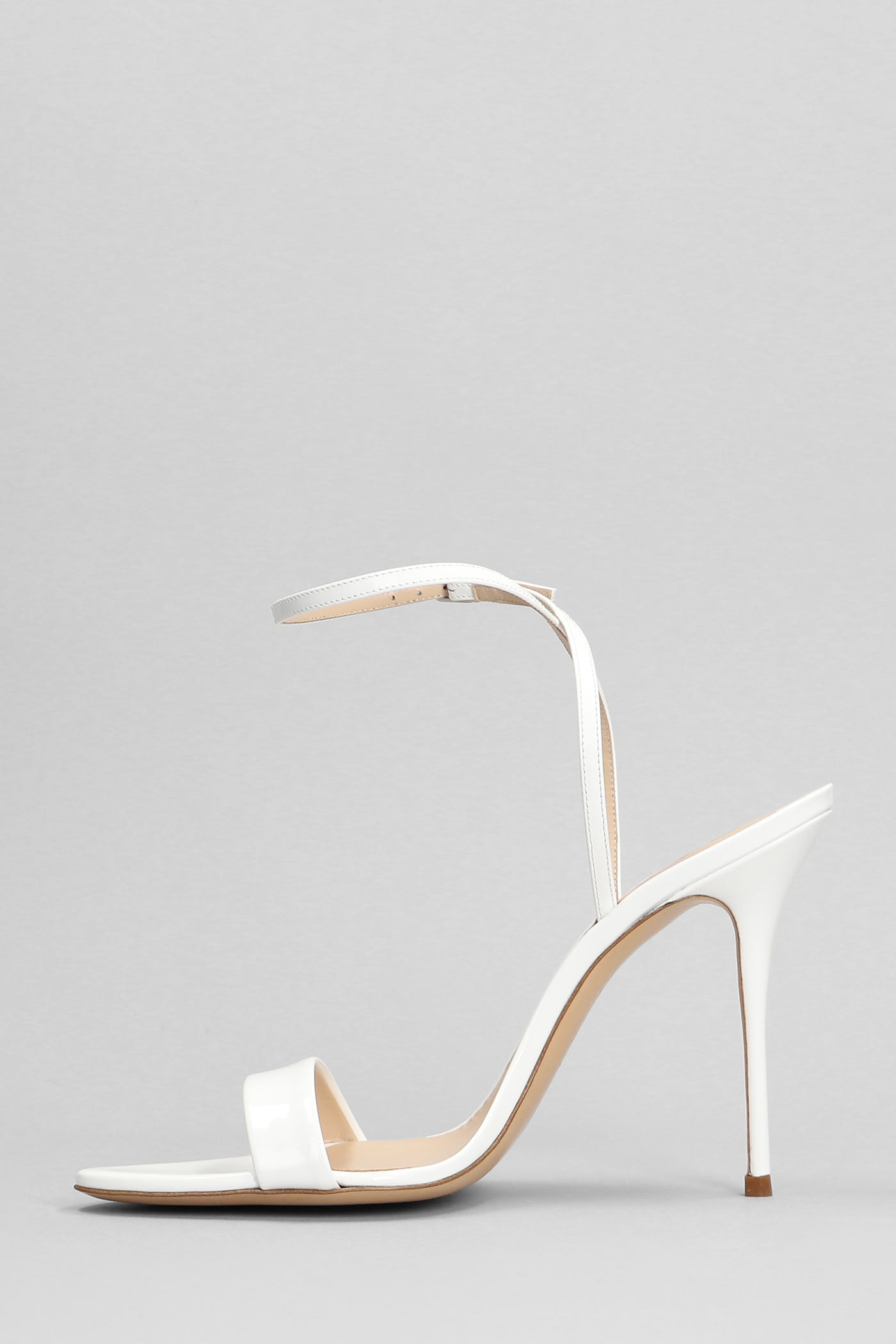 Shop Casadei Scarlet Sandals In White Patent Leather
