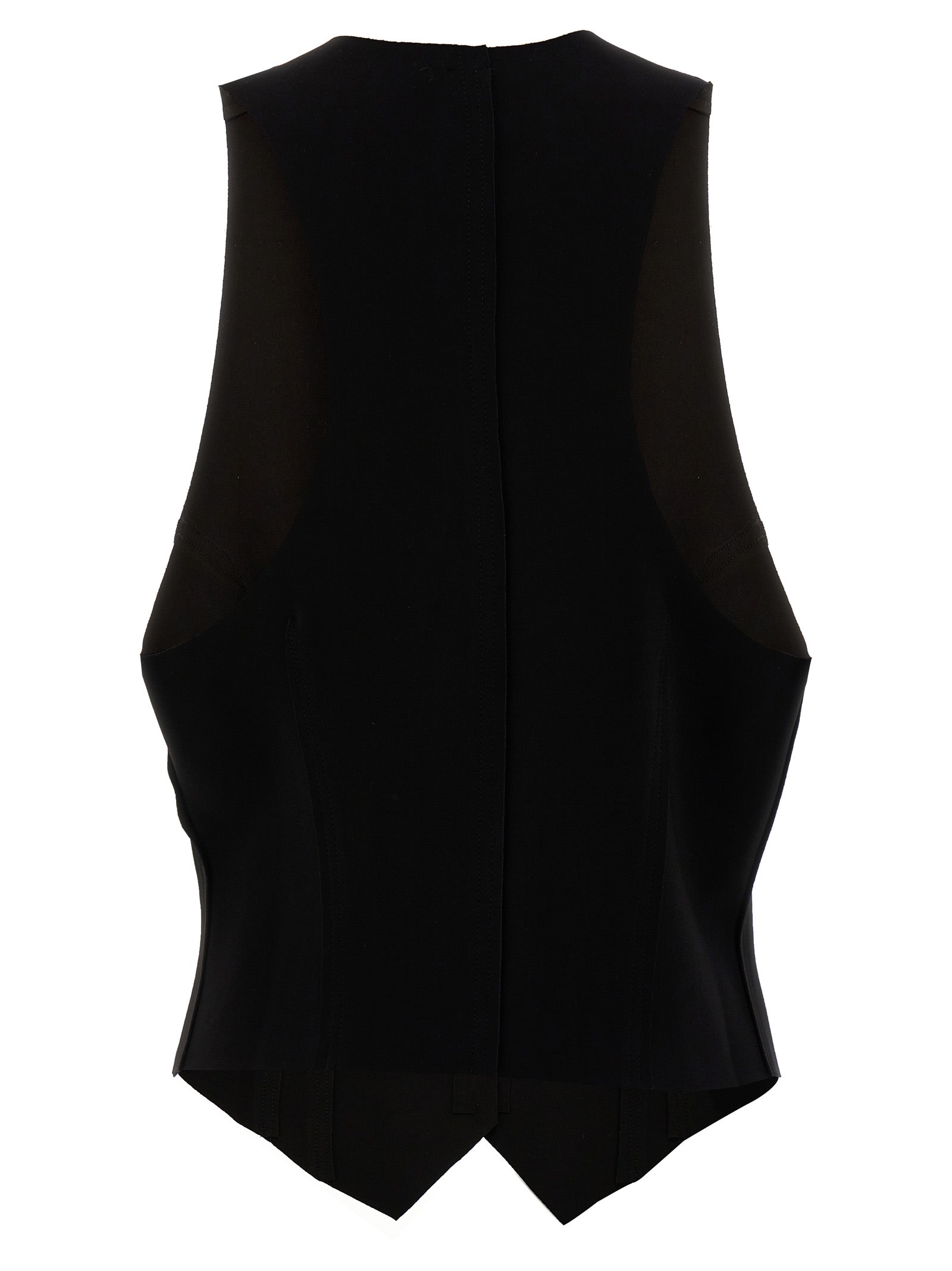 Shop Norma Kamali Stretch Fabric Vest In Black