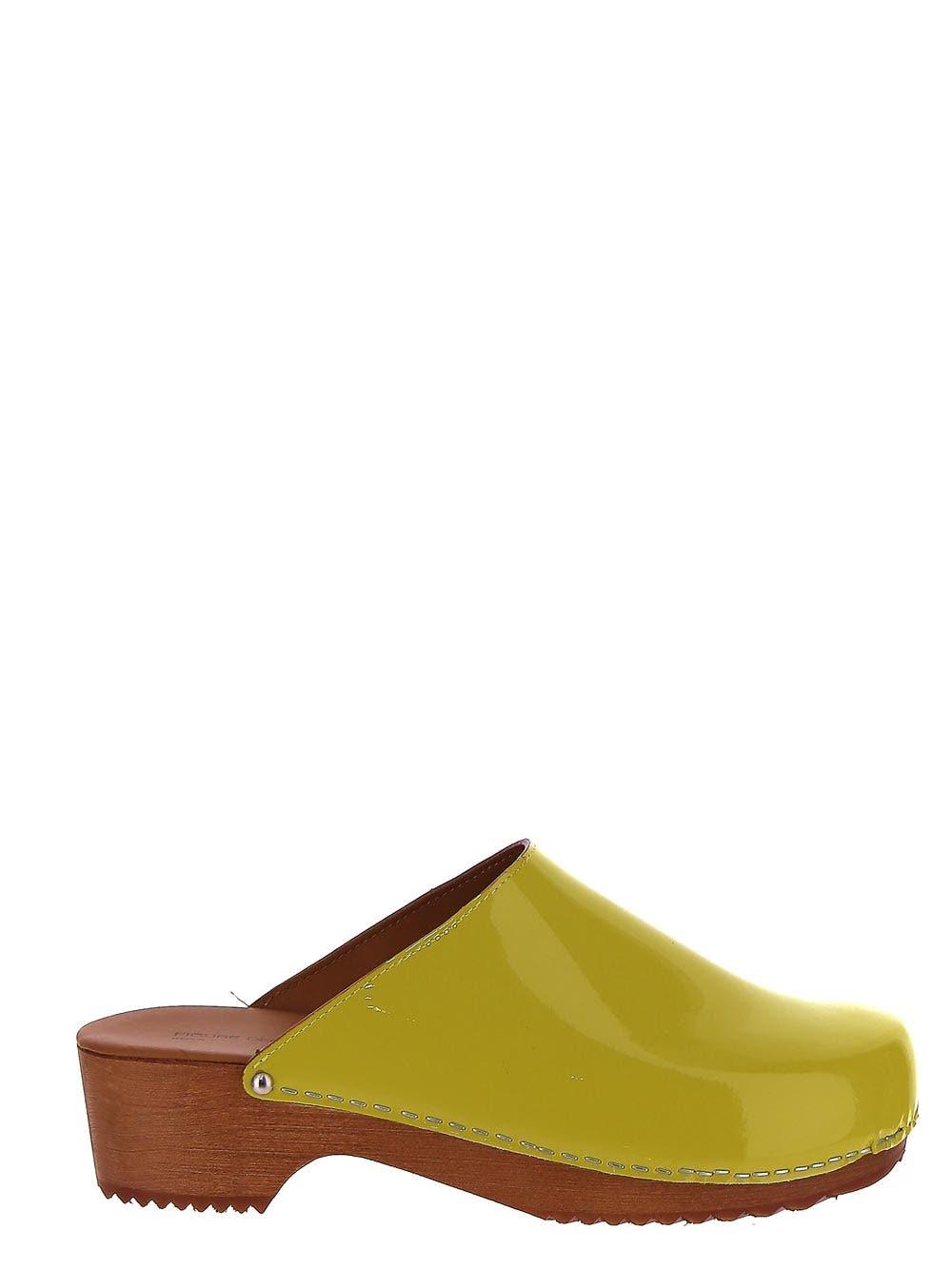 Figure Decorative High-shine Finish Clogs In Yellow