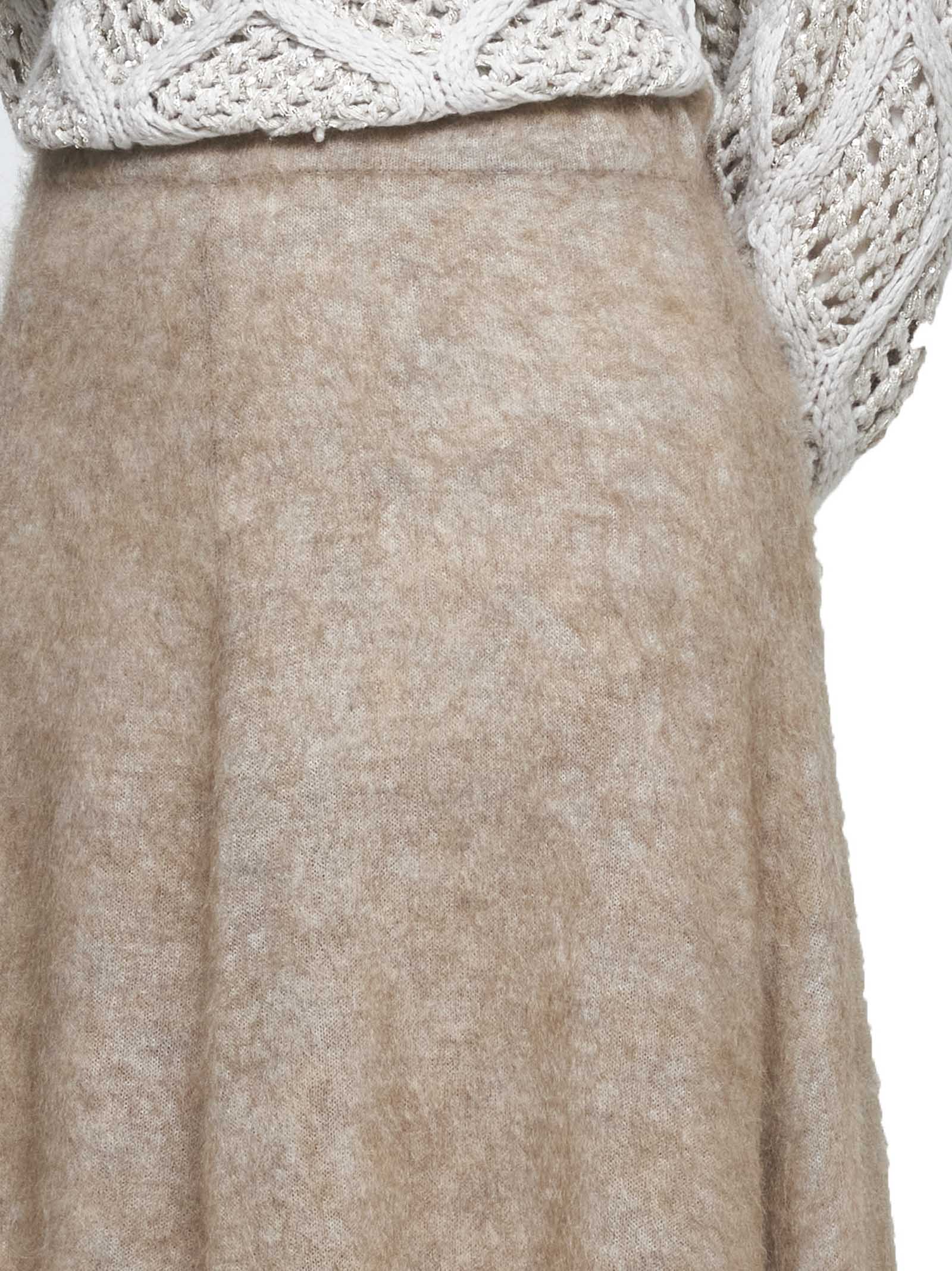 Shop Brunello Cucinelli Skirt In Brown Caldo+ciottolo