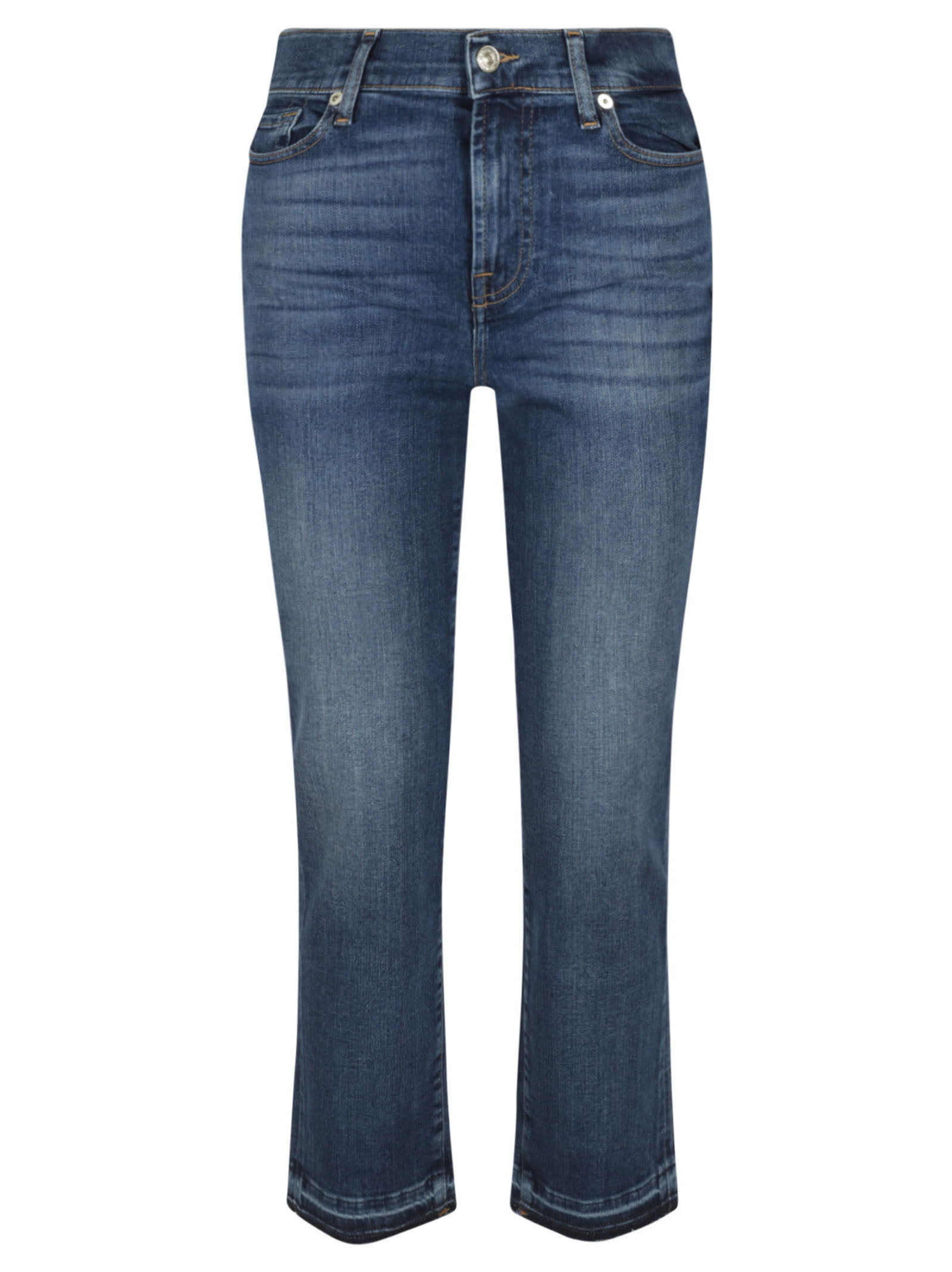 7 For All Mankind The Straight Crop Jeans In Light Blue