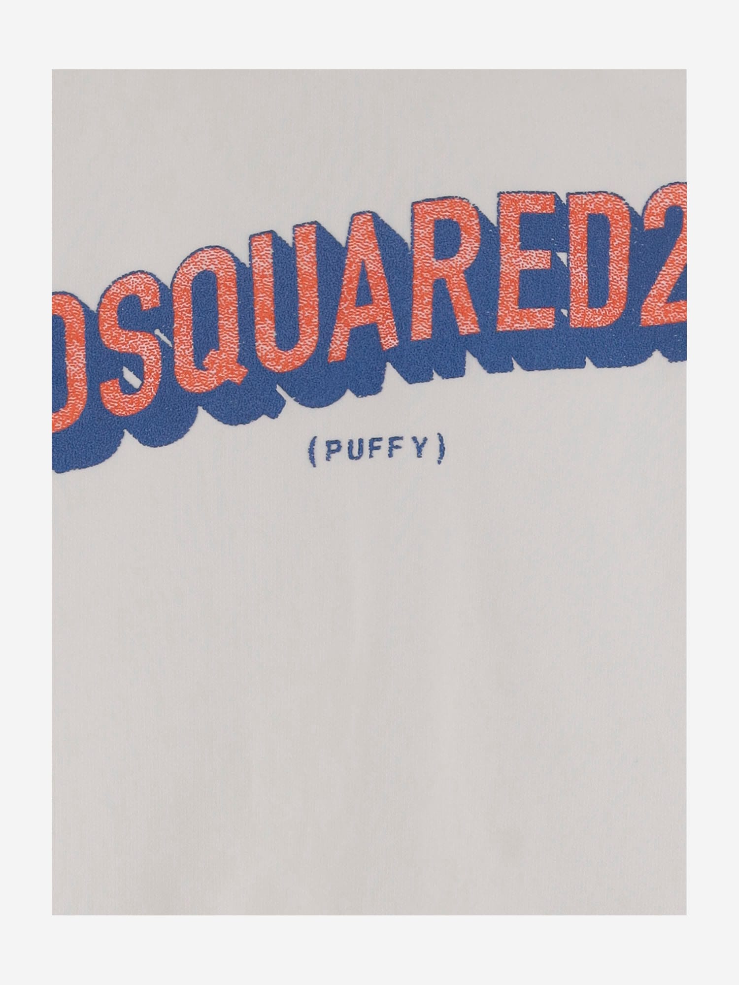 Dsquared2 Cotton Crew Neck Sweatshirt With Bold Front Logo In White