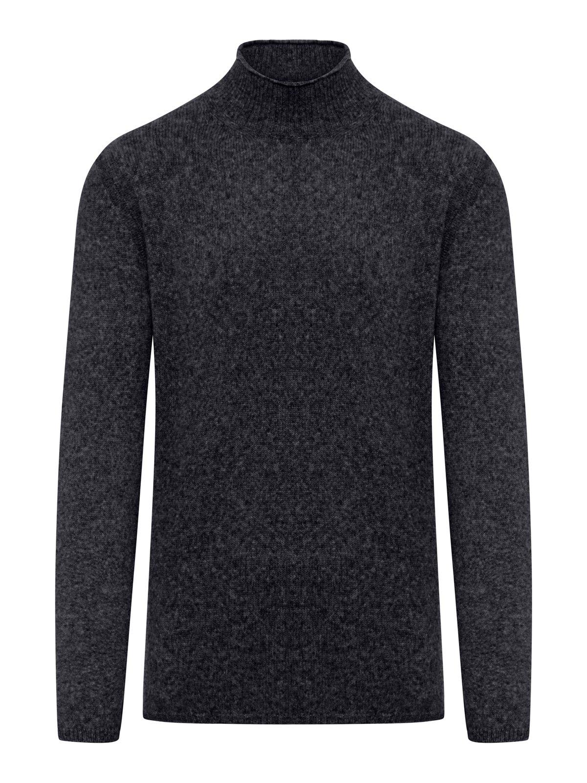 Shop Roberto Collina High-neck Knitted Jumper In Black