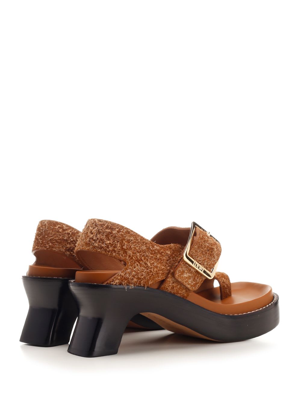 Loewe 70mm Ease Brushed-suede Sandals In Beige