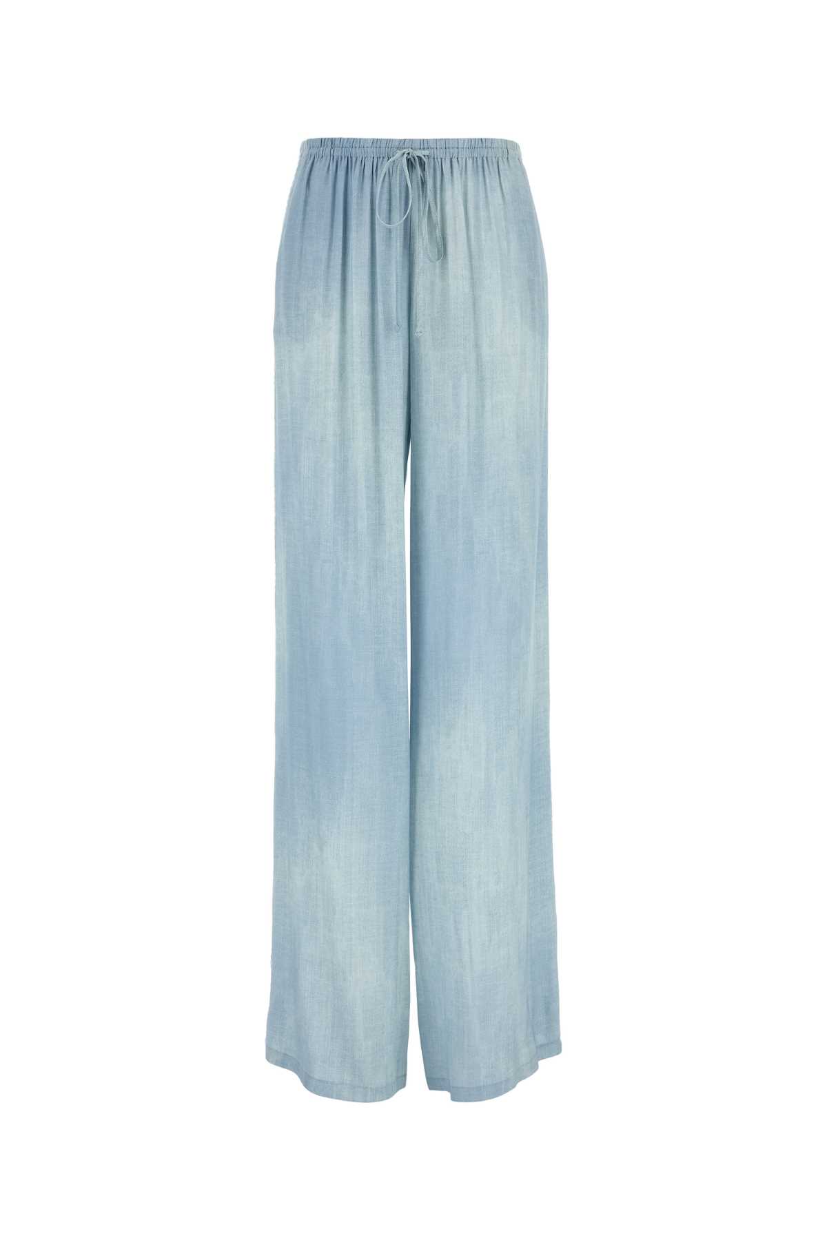 Light Blue Viscose Wide Leg Pant