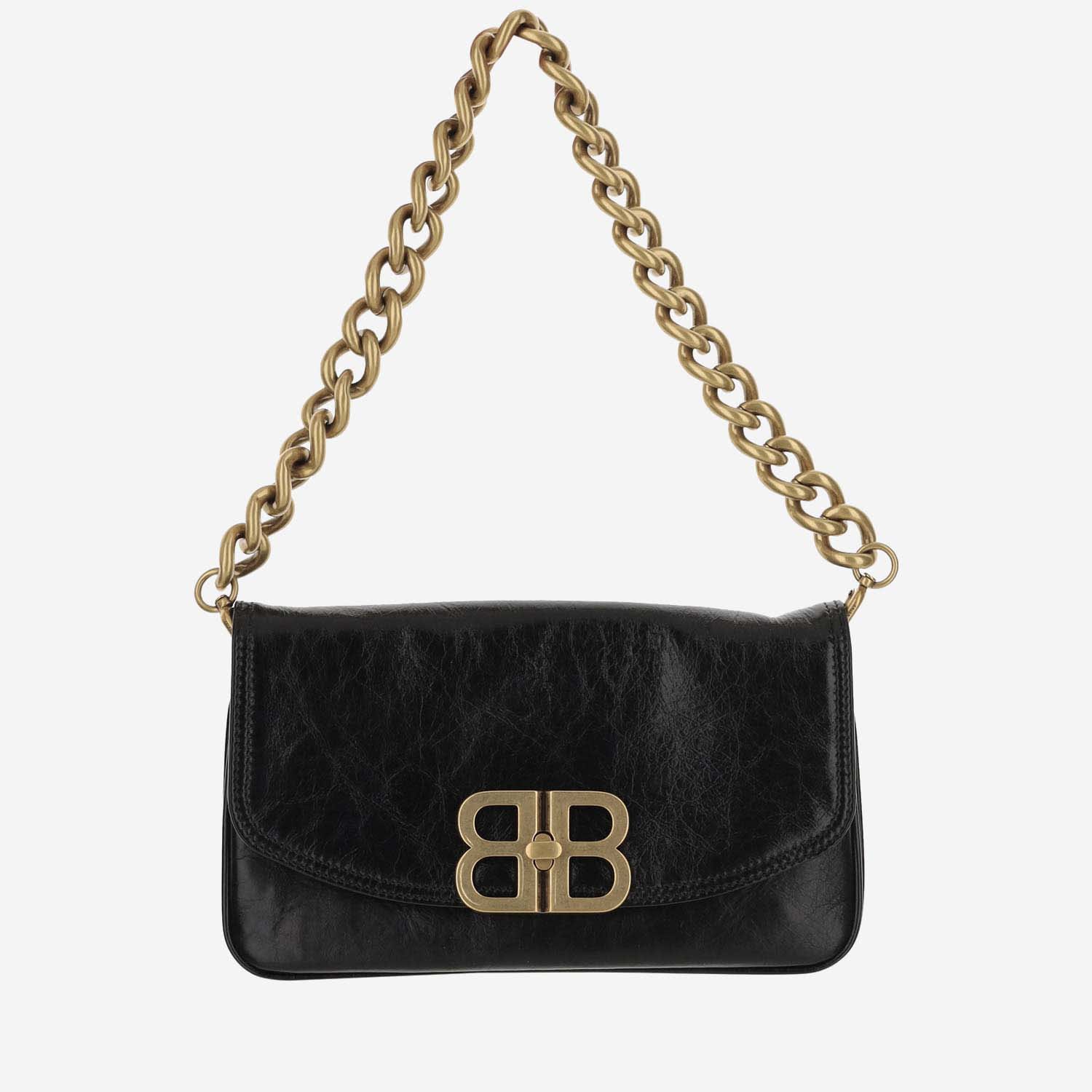Shop Balenciaga Flap Bag Bb Soft Small Leather In Black