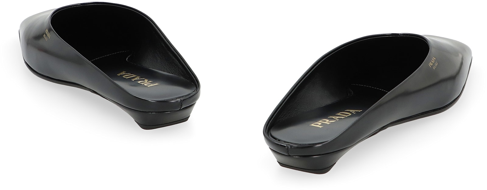 Prada Women's Leather Mules In Black