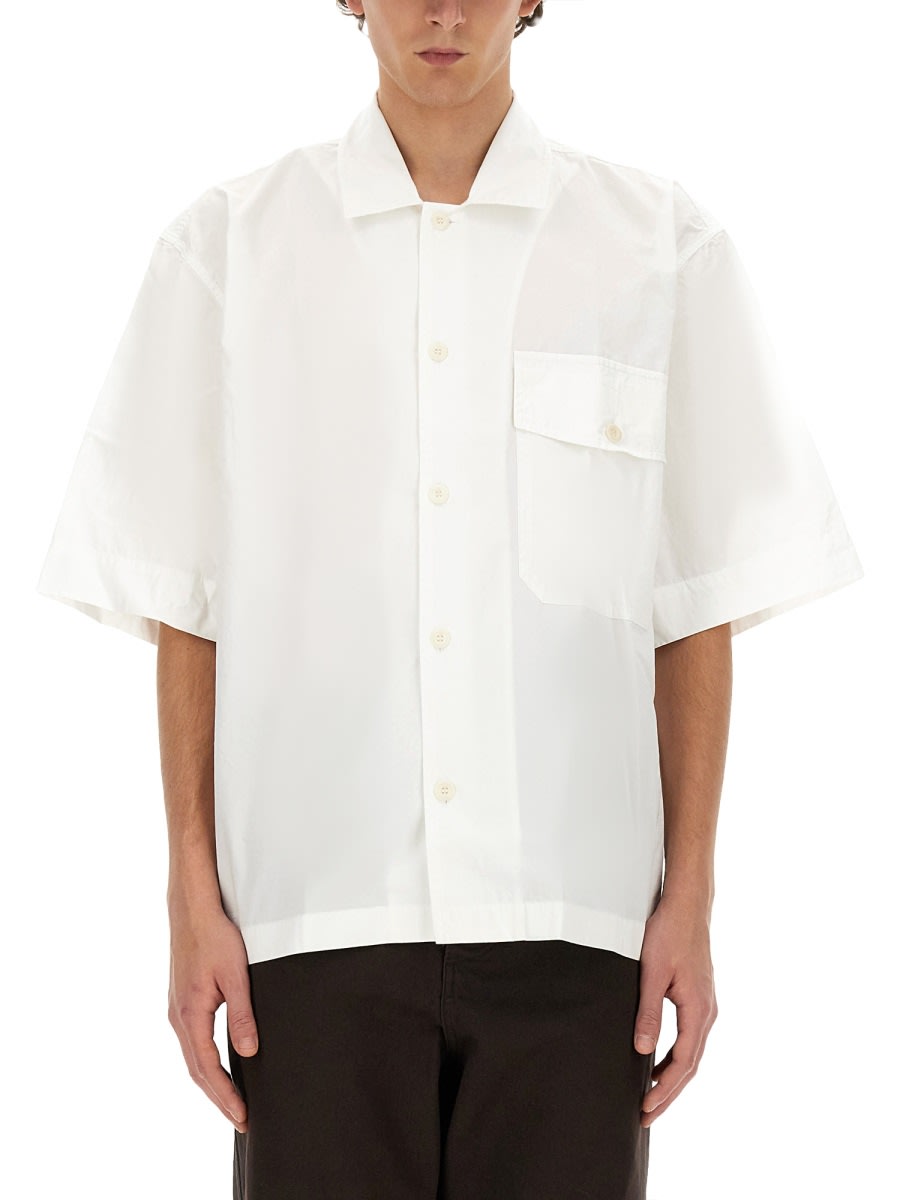 Shop Margaret Howell Short-sleeved Shirt In White