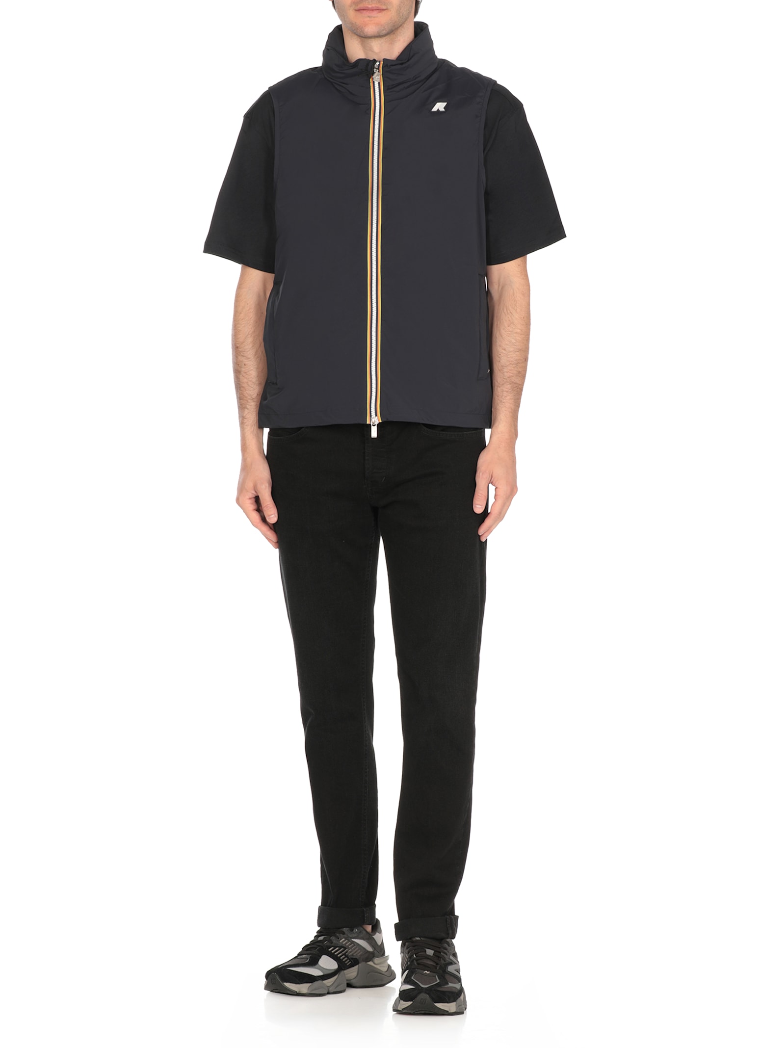 K-way Technical Fabric Jacket With Removable Hood In Black