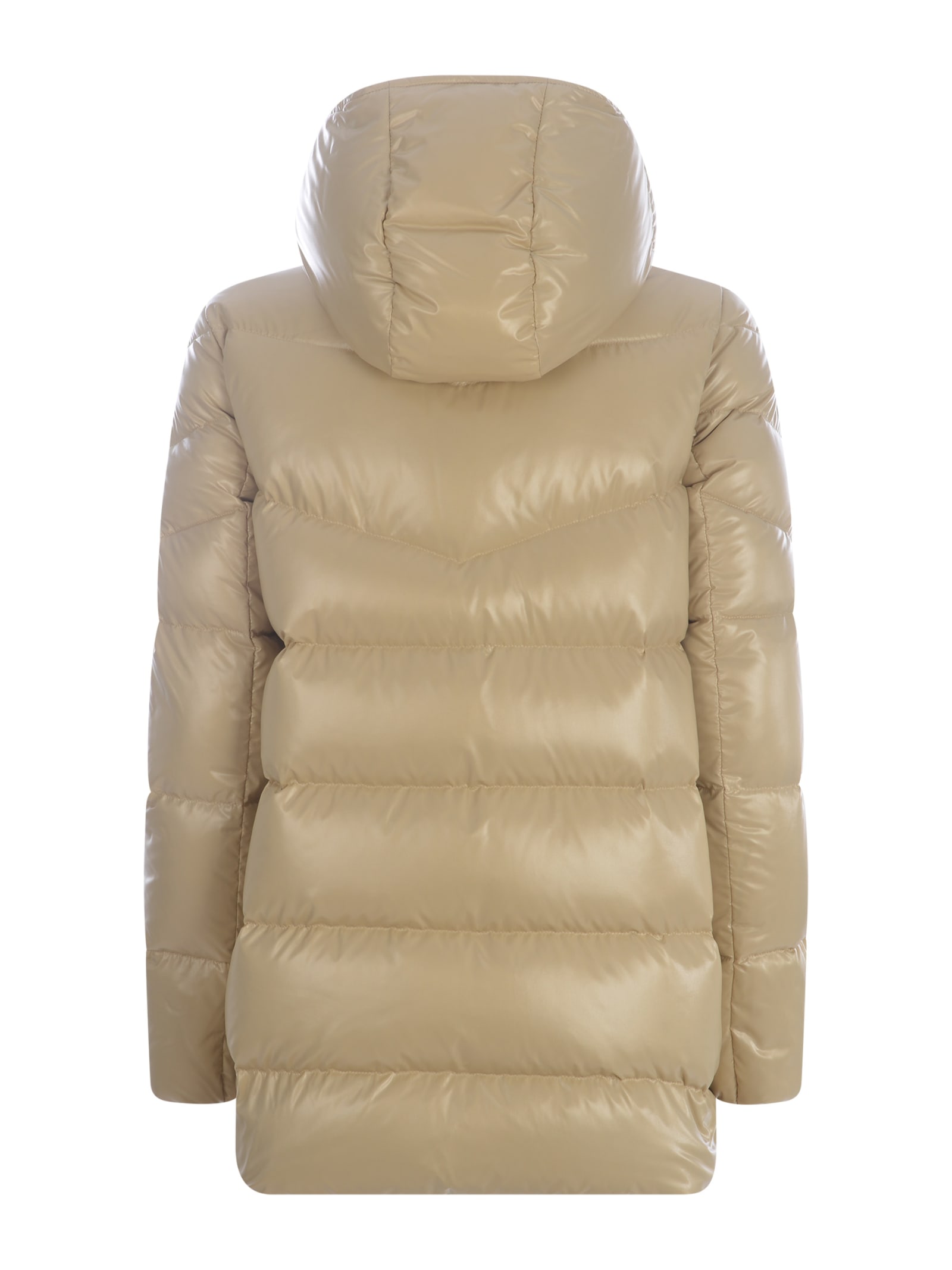 Shop Fay Down Jacket  In Shiny Nylon In Beige