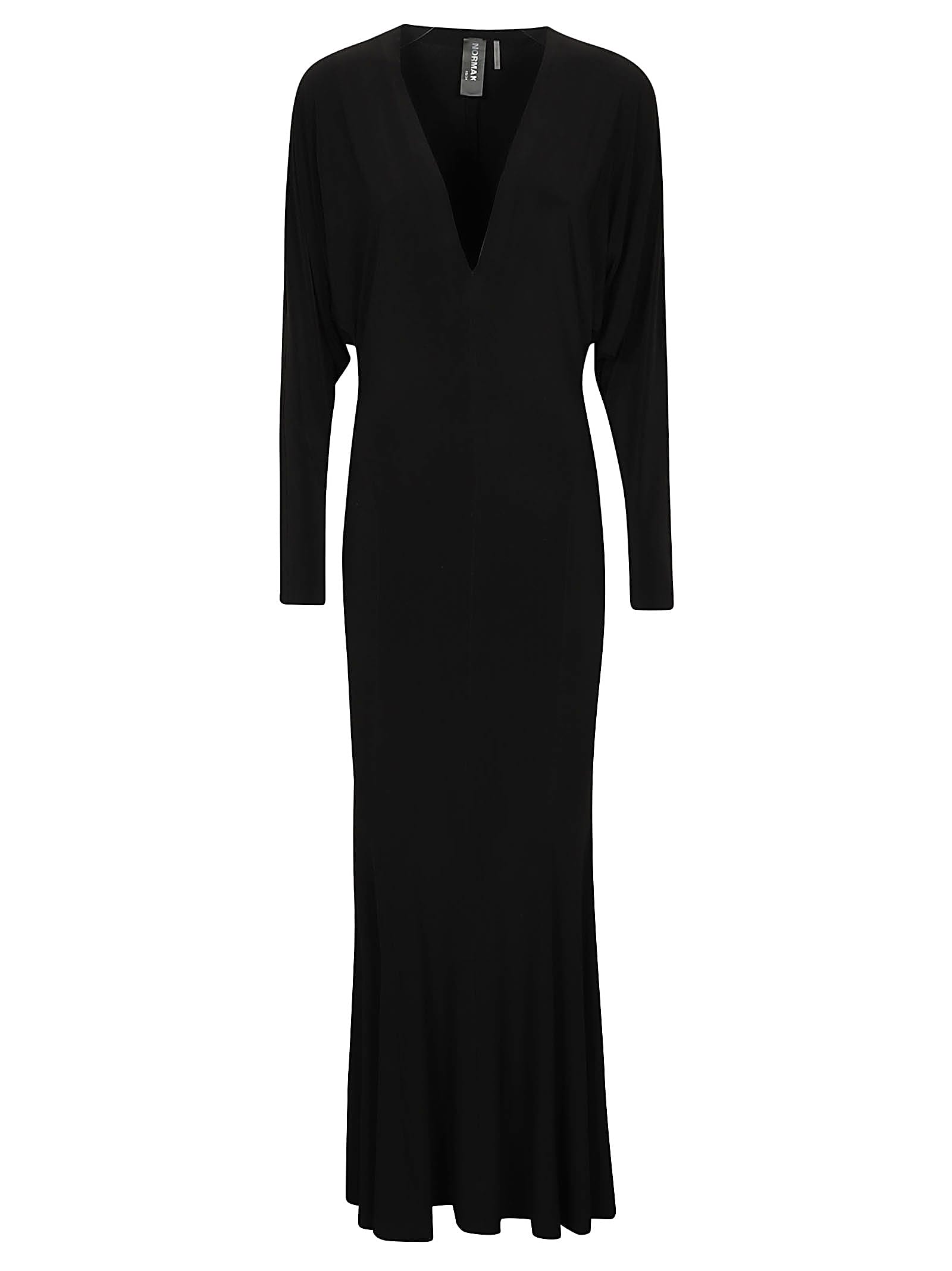 Norma Kamali Scoop Neckline Maxi Dress In Black