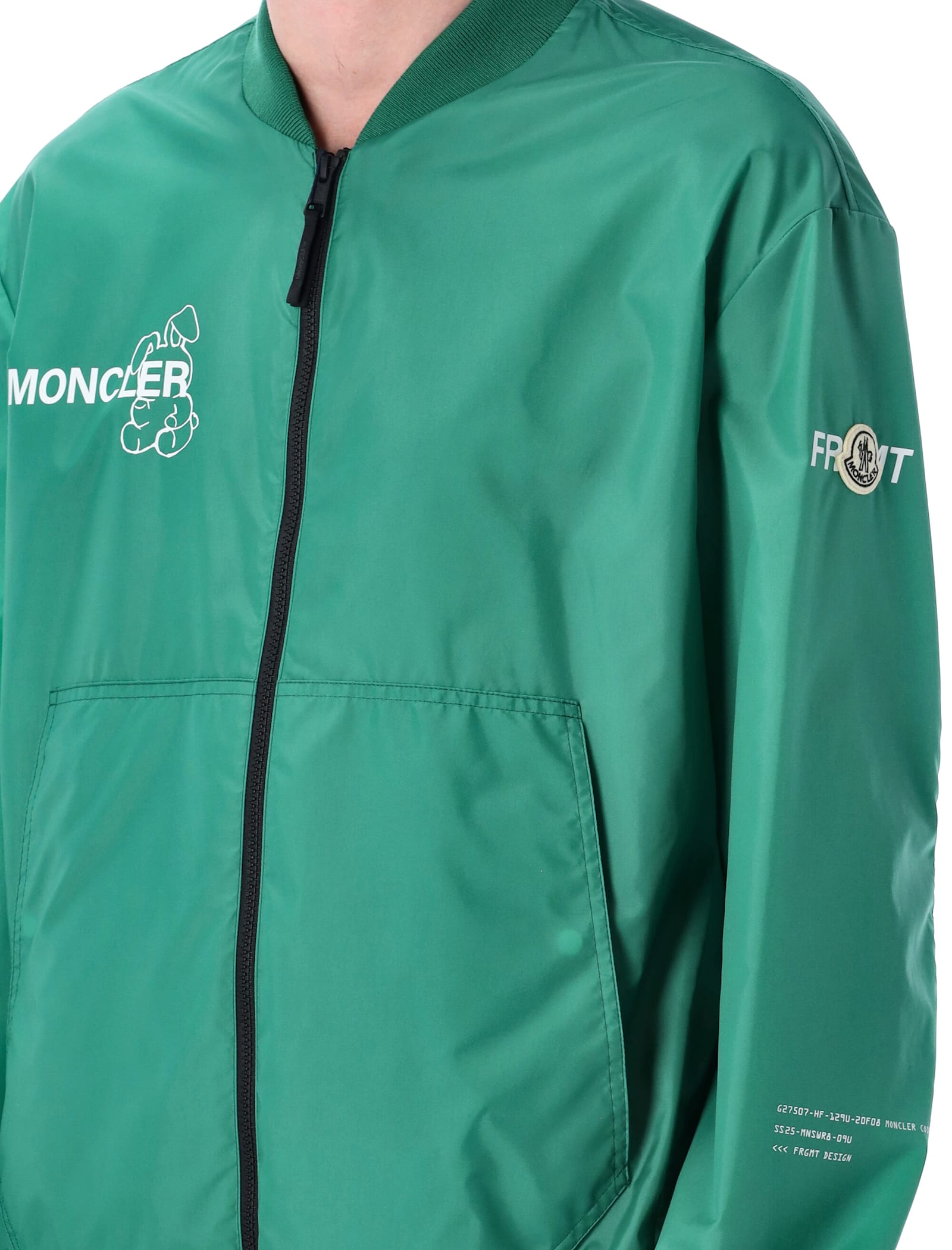 Moncler Genius Moncler X Fragment Hiroshi Fujiwara Ostria Bomber Jacket With Zip Closure In Green