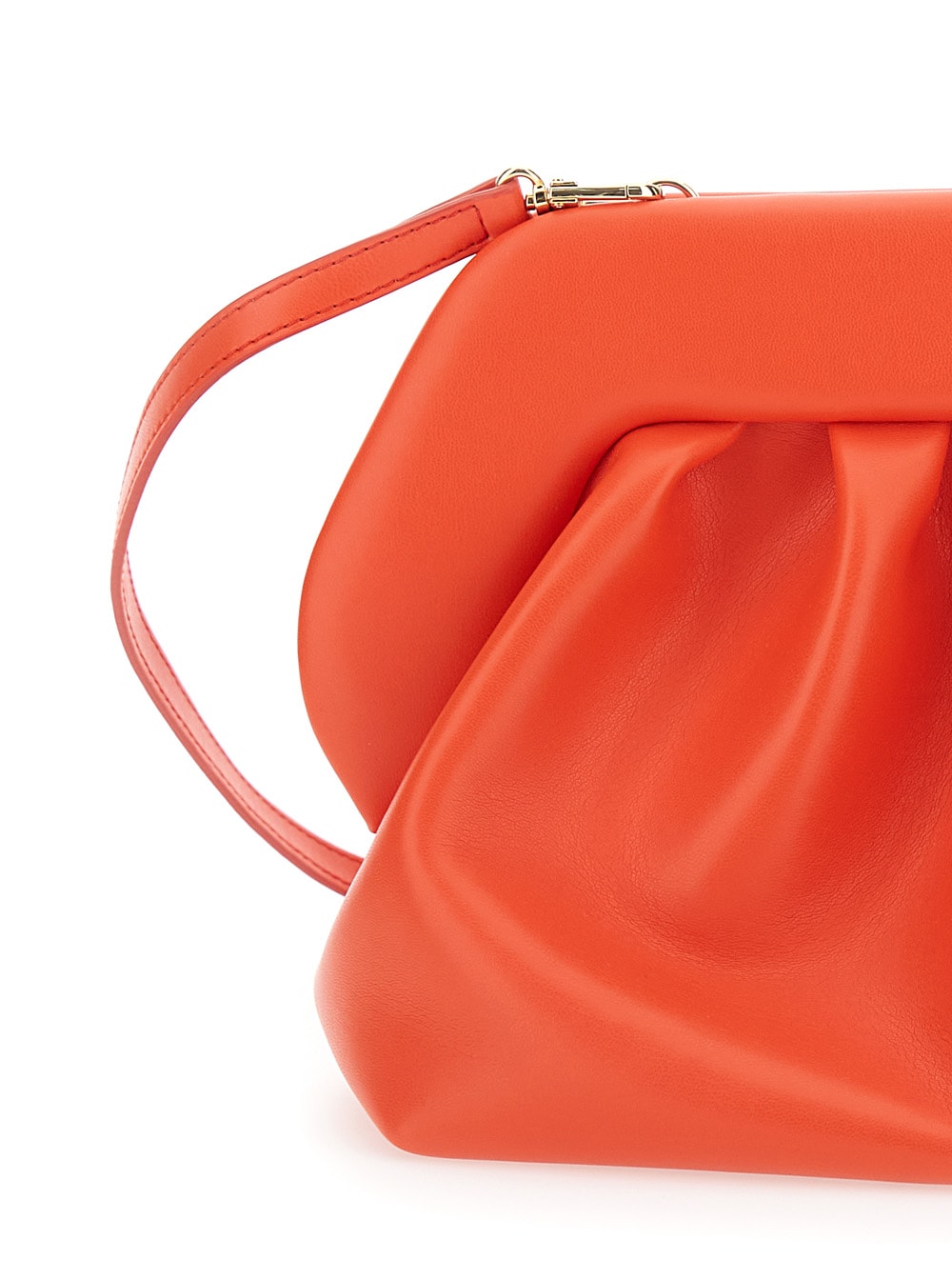 Shop Themoirè Orange Clutch Bag With Magnetic Closure In Eco Leather Woman In Red
