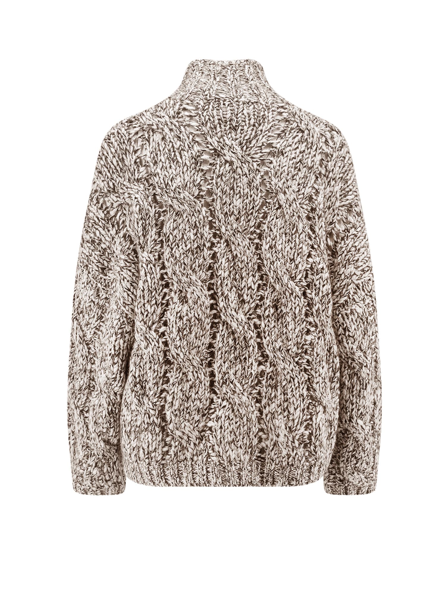 Brunello Cucinelli Wool And Cashmere Sweater With Sequins In Neutral