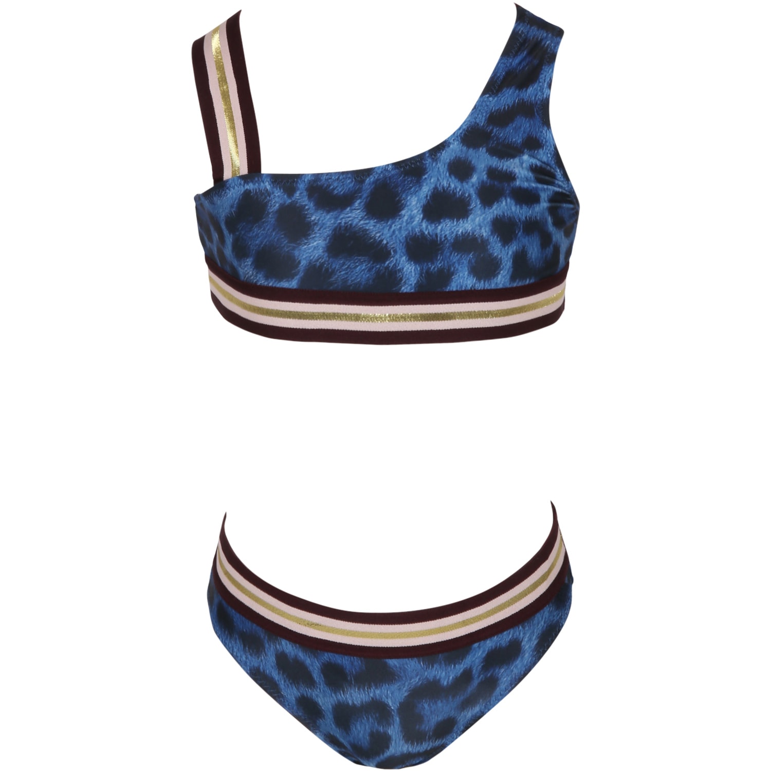 Molo Blue Bikini For Girl With Animal Print