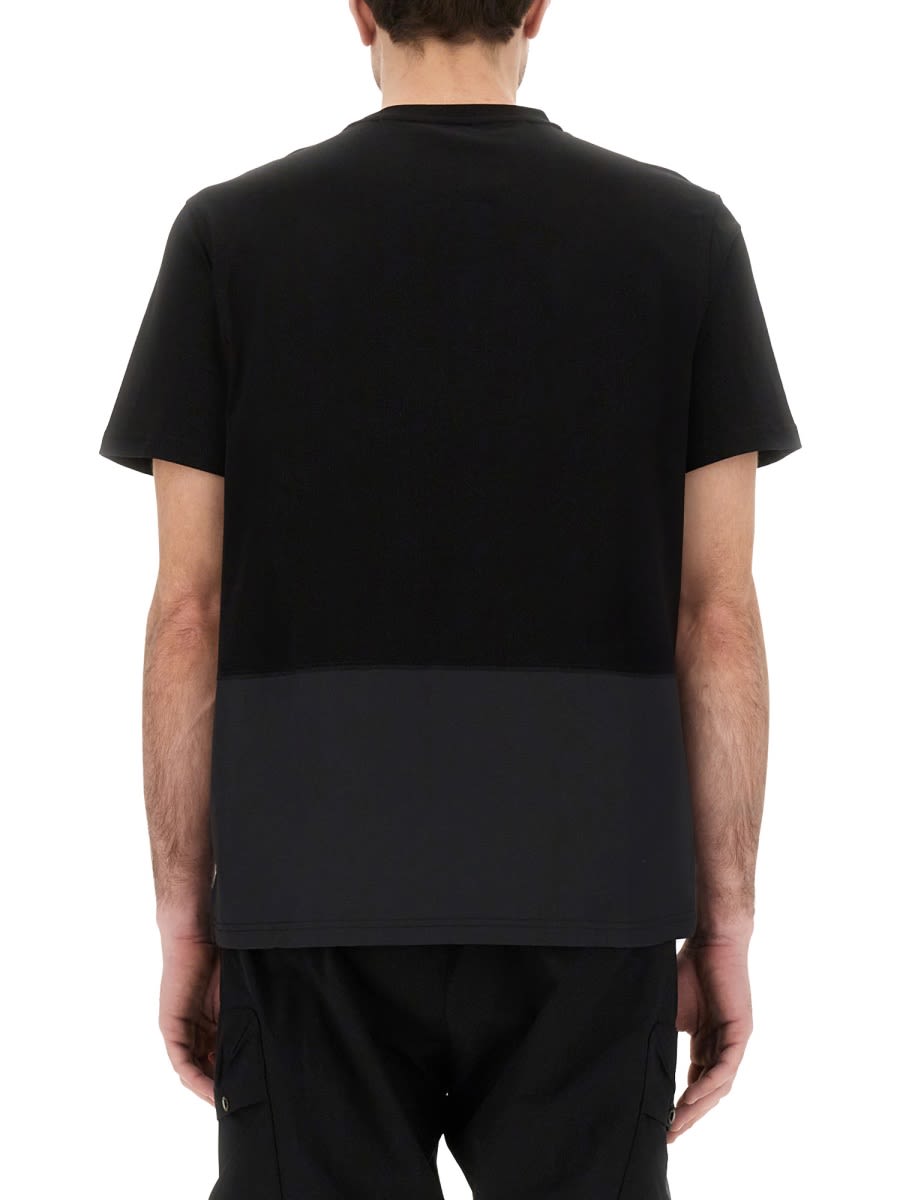 Parajumpers 'clint' Black Crewneck T-shirt With Logo Detail On The Front In Black
