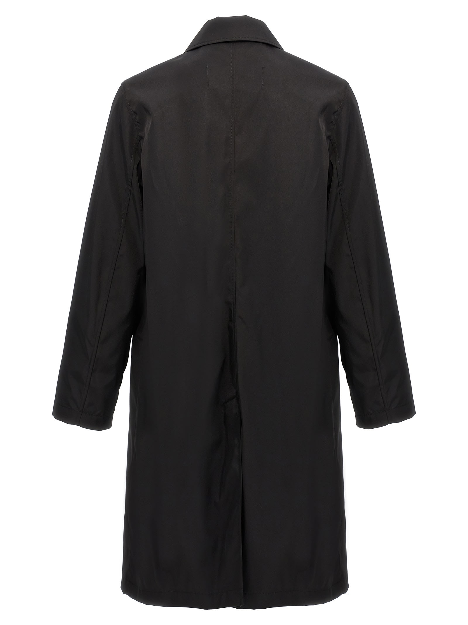 AMI ALEXANDRE MATTIUSSI TECHNICAL TWILL TRENCH COAT 