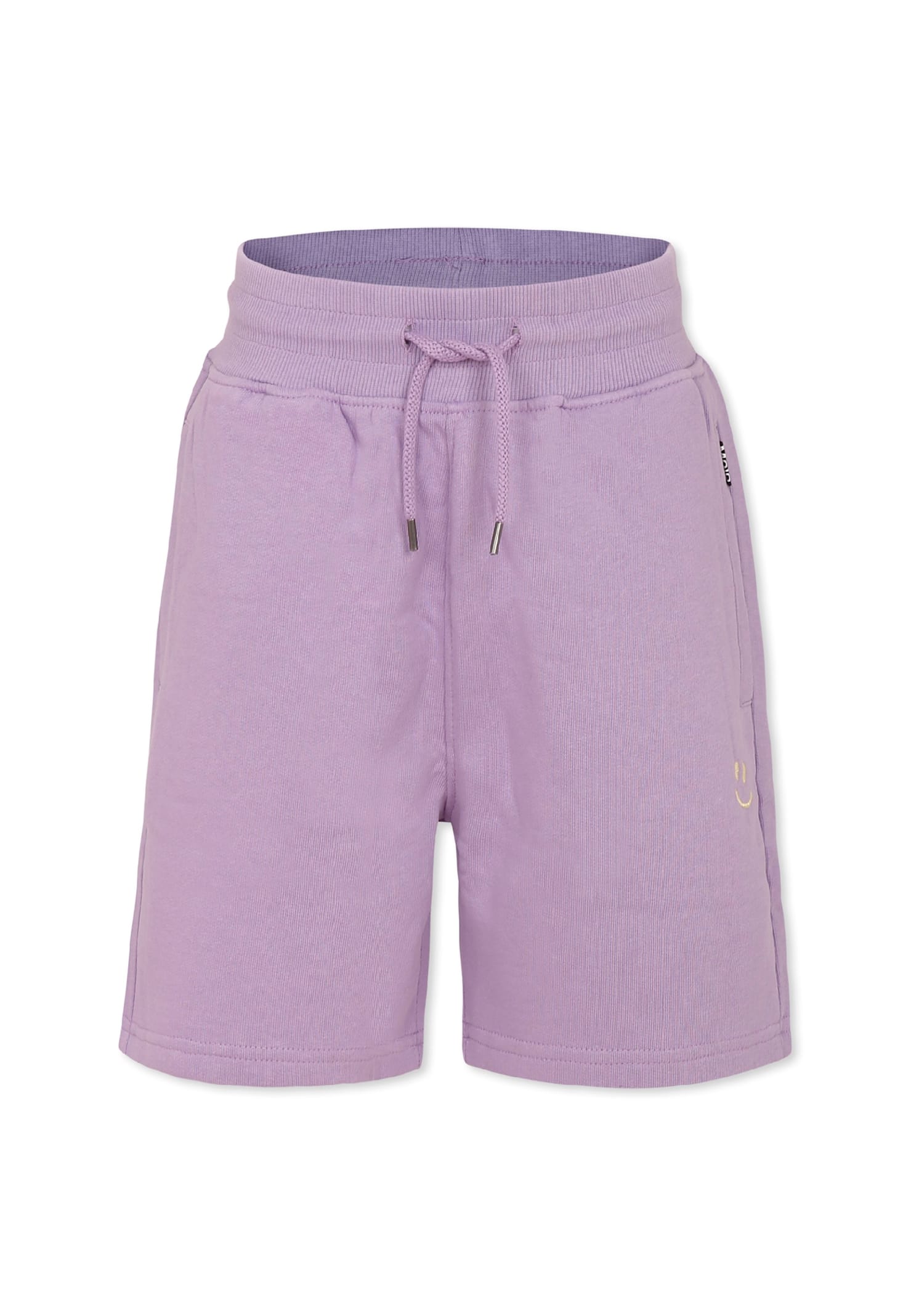Molo Purple Shorts For Kids With Smiley In Violet