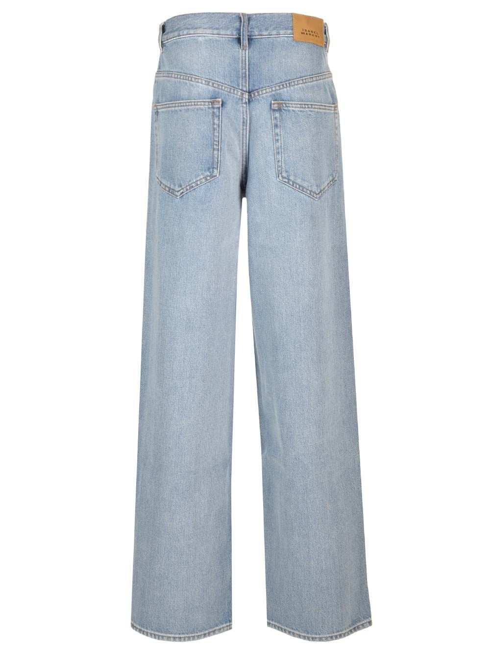 Shop Isabel Marant Joanny Jeans In Light Blue