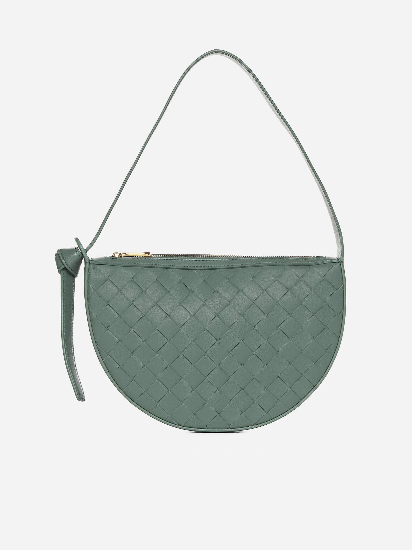 Shop Bottega Veneta Sunrise Intrecciato Leather Mini Bag In Green