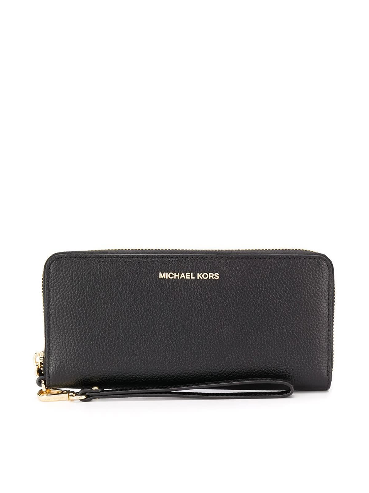 MICHAEL Michael Kors Jet Set Travel Leather Wallet in Gray