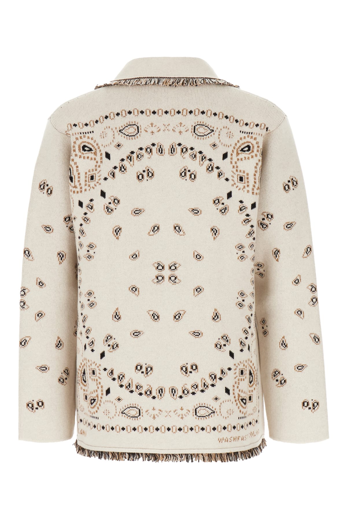 Alanui Bandana-jacquard Frayed-edge Cardigan In 6160