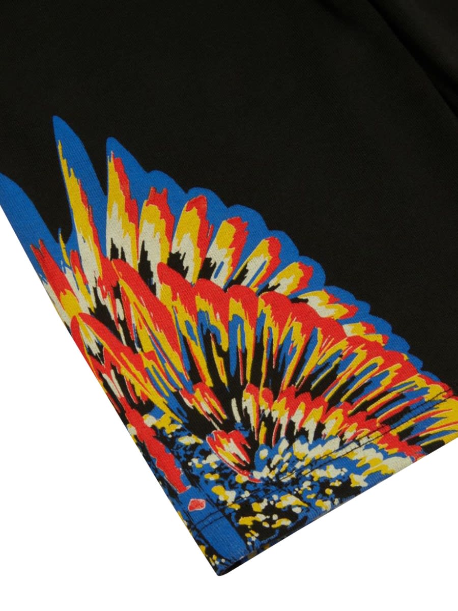 Shop Marcelo Burlon County Of Milan Tempera Wings Sweatshort In Black