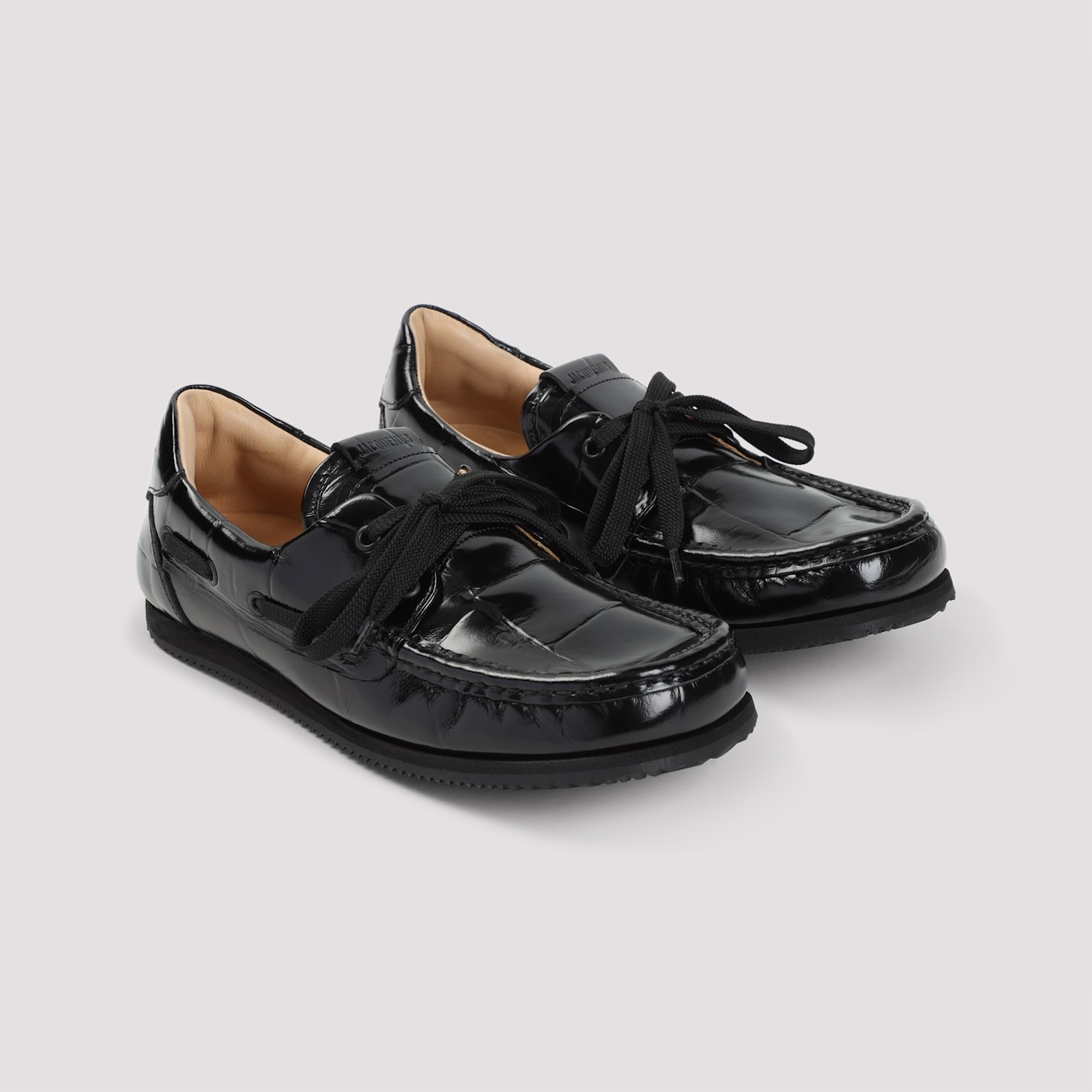 Jacquemus Les Batto Leather Loafers In Black