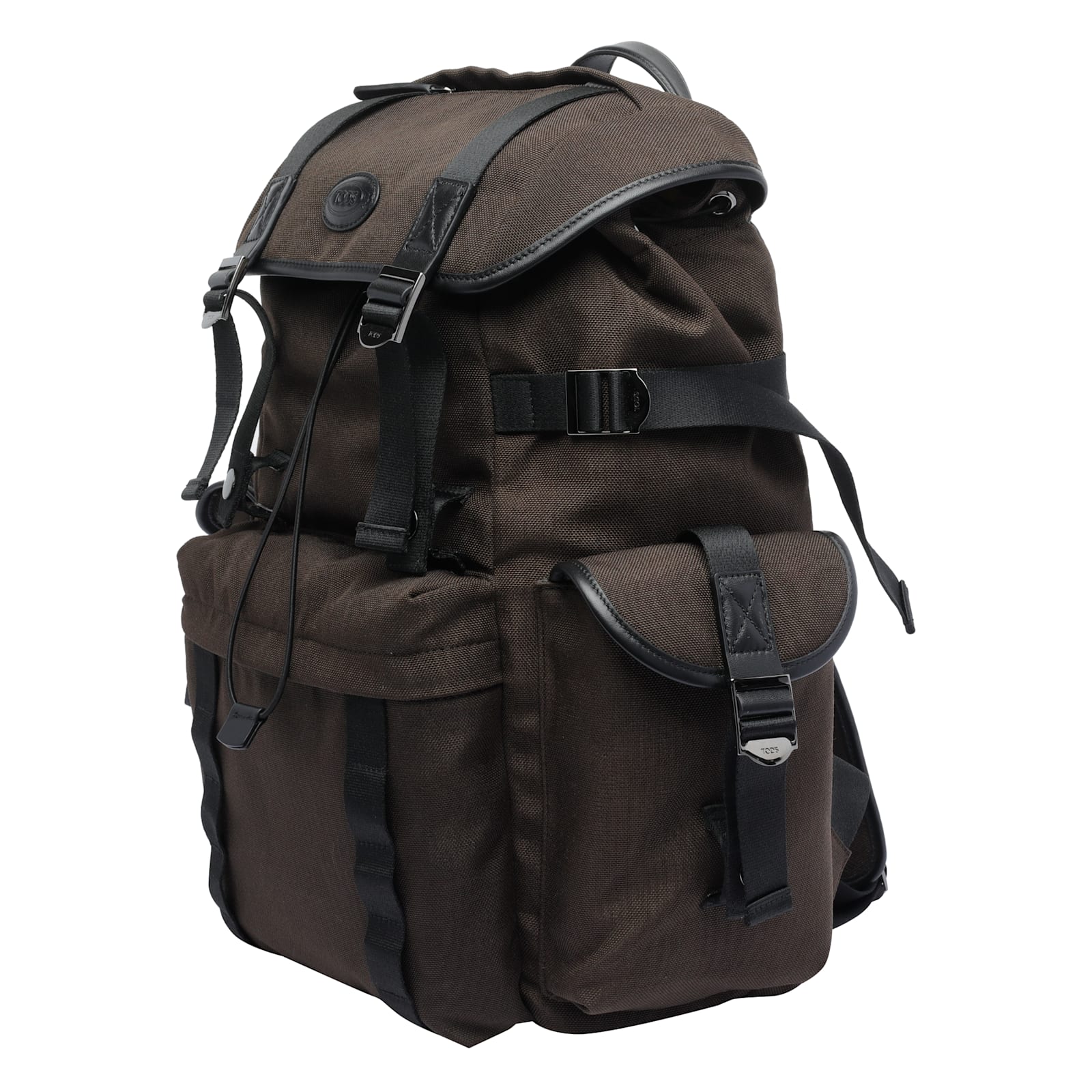 Tod's Backpack In Medium Fabric And Leather In Brown