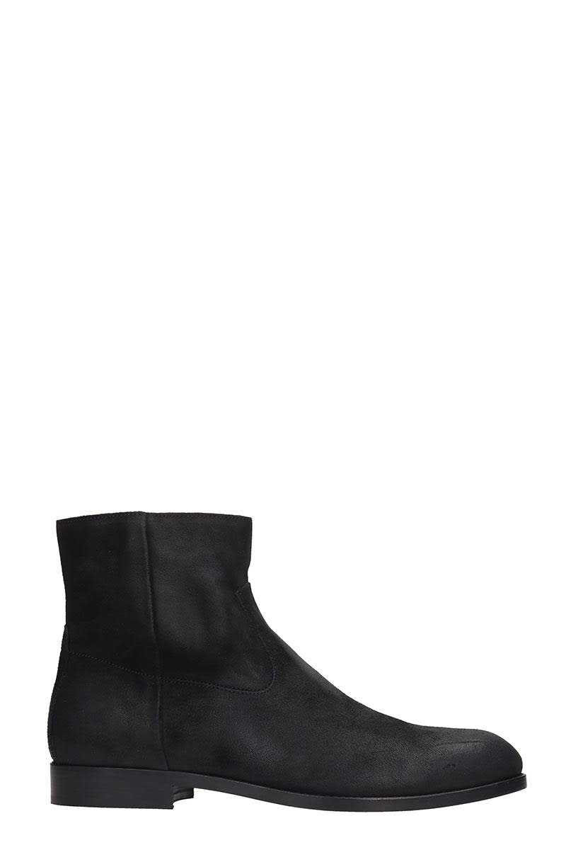 Buttero High Heels Ankle Boots In Black Suede