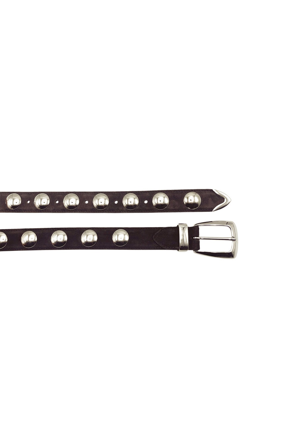 Shop Khaite Benny Belt In Brown Suede Whit Silver Buckle In Coffee