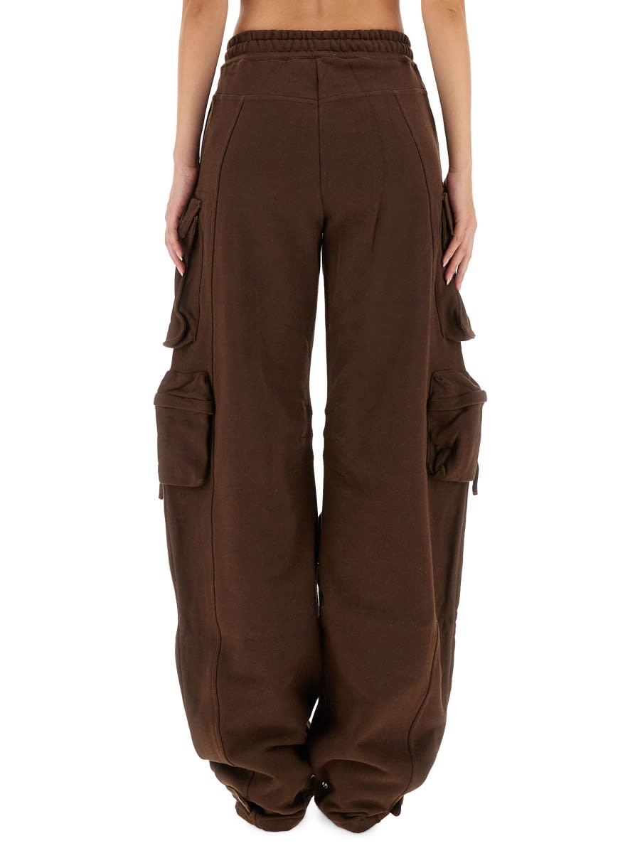 Attico Cotton Jersey Cargo Sweatpants In Brown