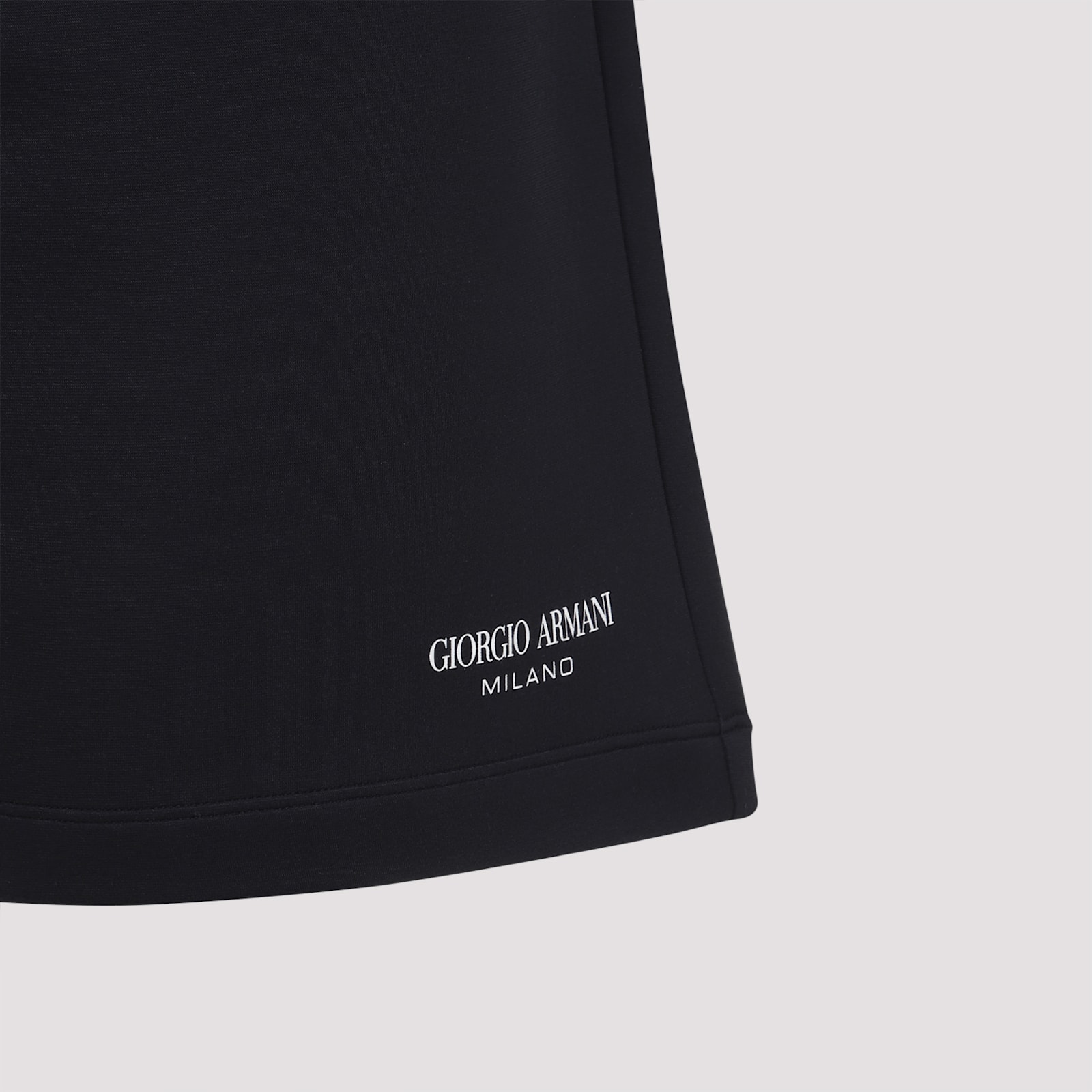 Giorgio Armani Navy Blue Polyamide Bermuda Shorts With Concealed Drawstring In Dark Navy