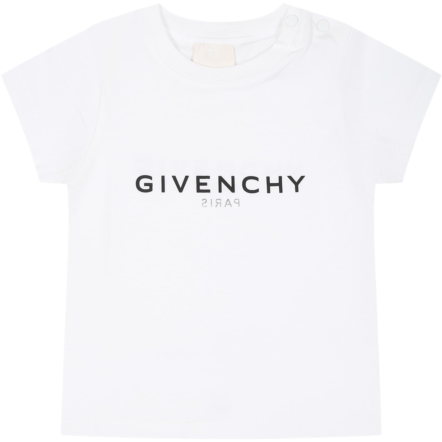 GIVENCHY WHITE T-SHIRT FOR BABY KIDS WITH LOGO
