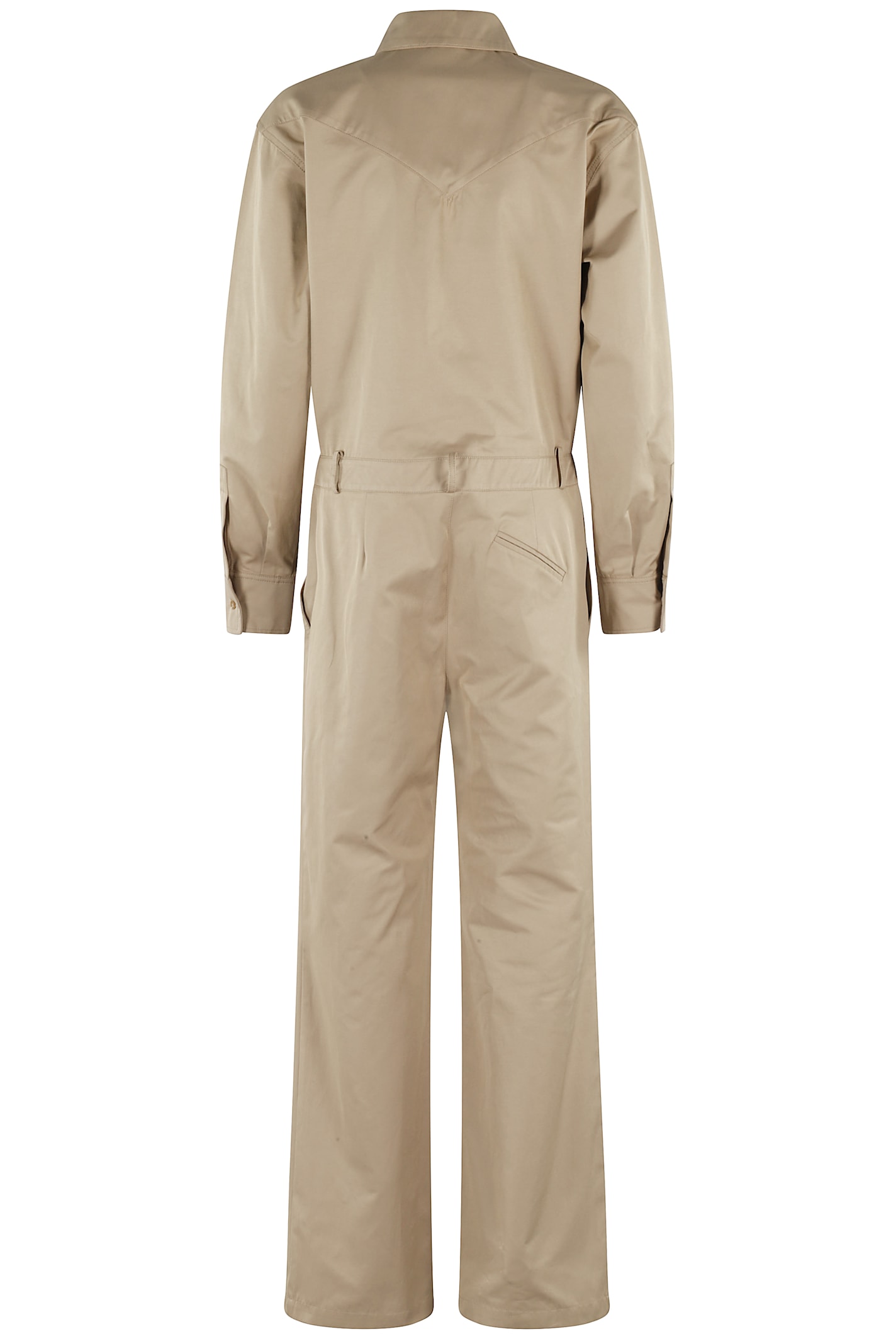 Federica Tosi Kaki Jumpsuit With Classic Collar
