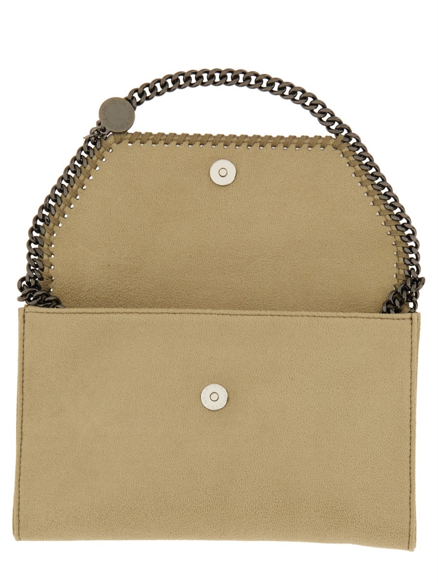 Shop Stella Mccartney Falabella Wallet Bag In Beige