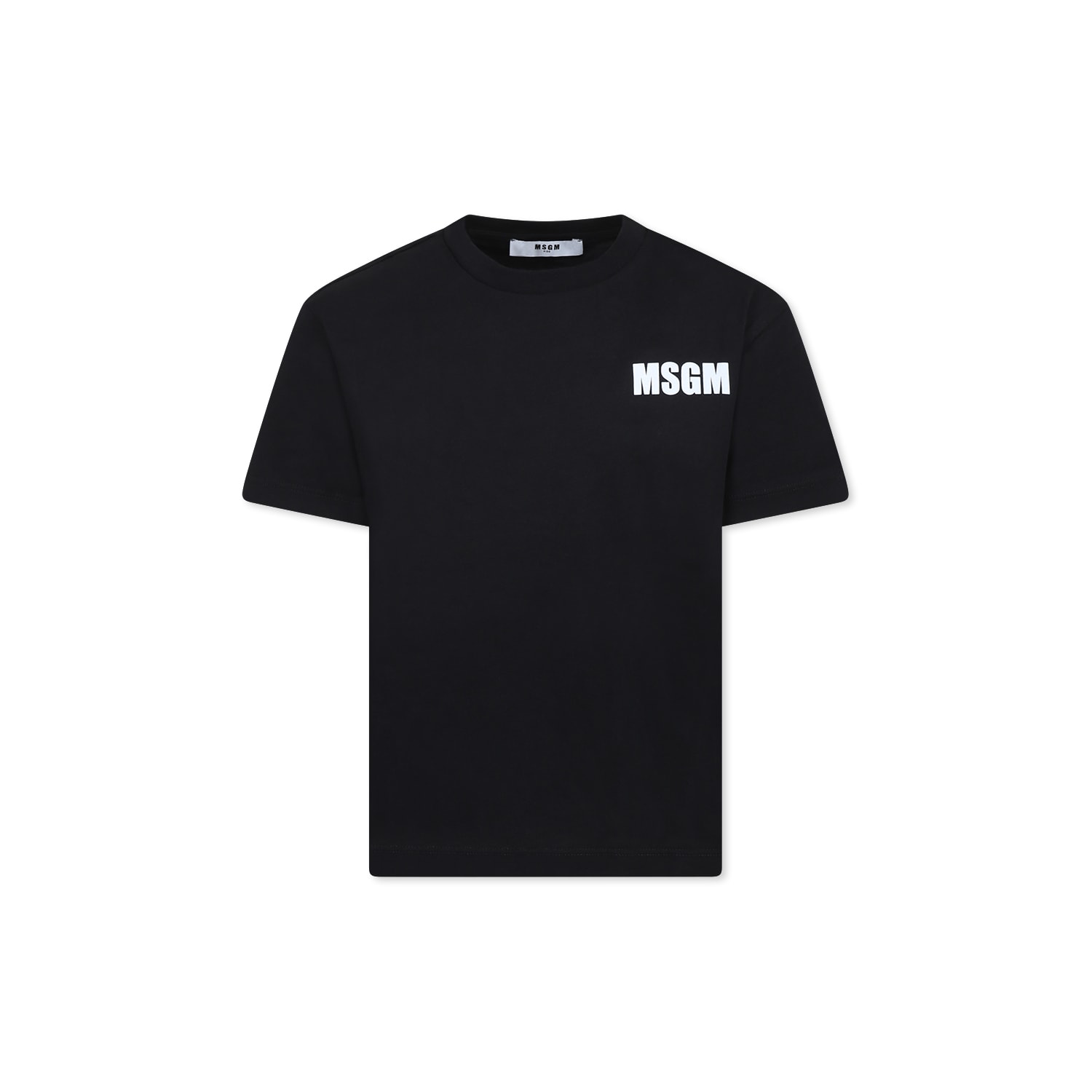 Shop Msgm Black T-shirt For Kids With Logo