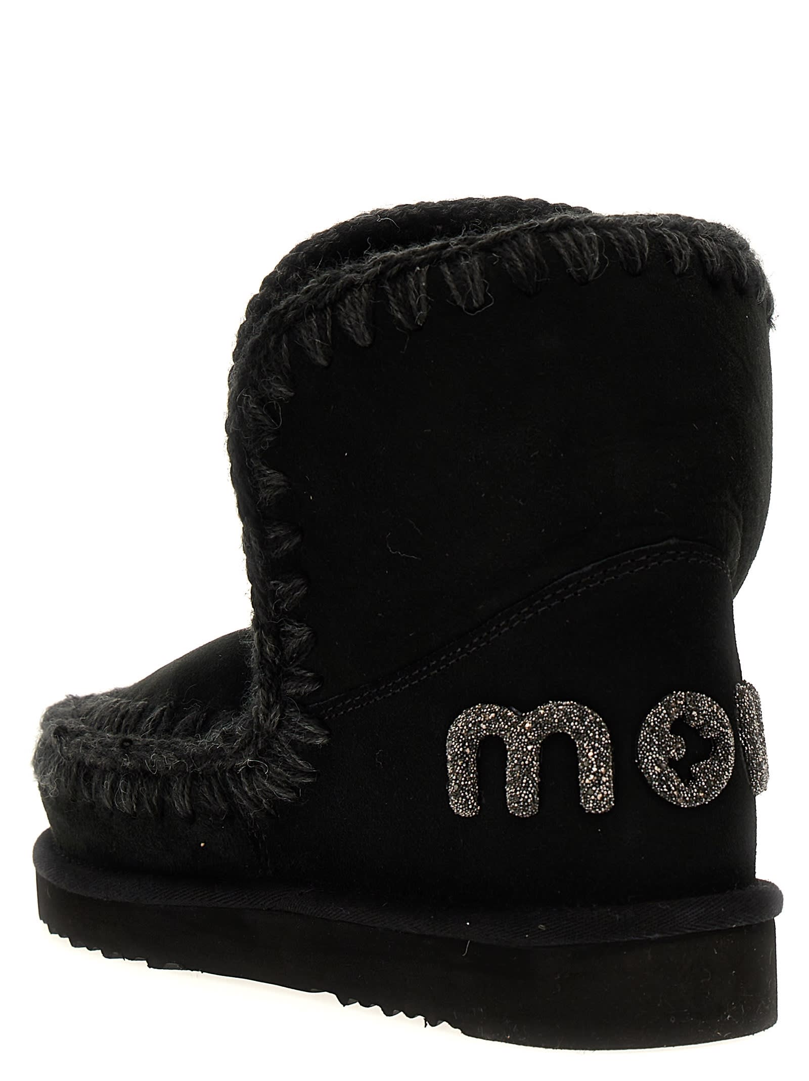 Mou Eskimo 18 Rhinestone Logo Ankle Boots In Multi