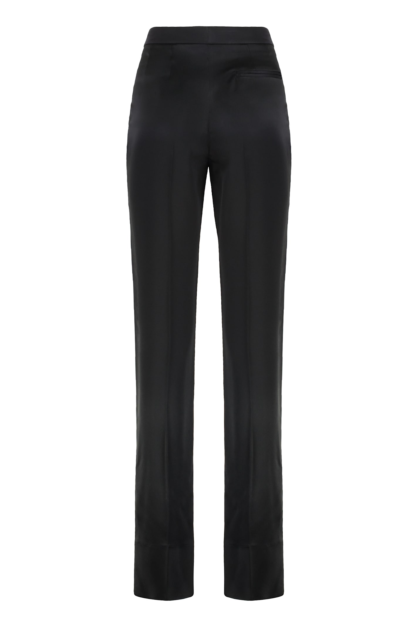Elisabetta Franchi Trousers In Satin With Pockets In Black