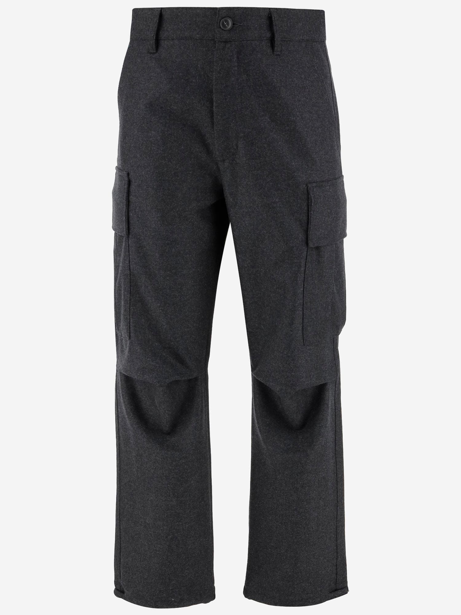 Darkpark Cargo-pocket Wool Trousers In Black
