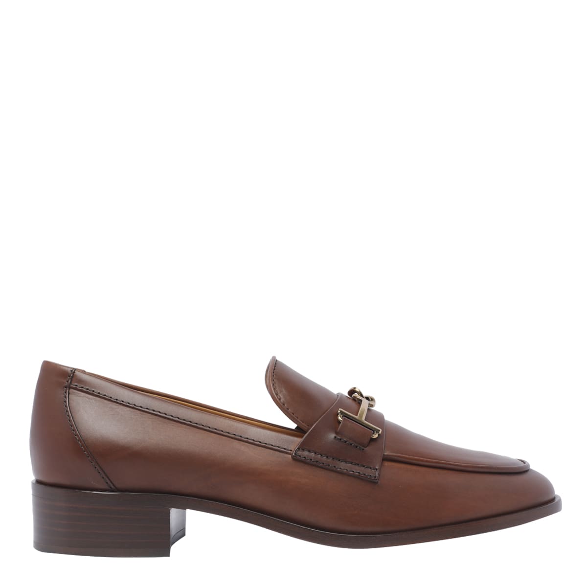 Shop Tod's Leather Loafers In Brown