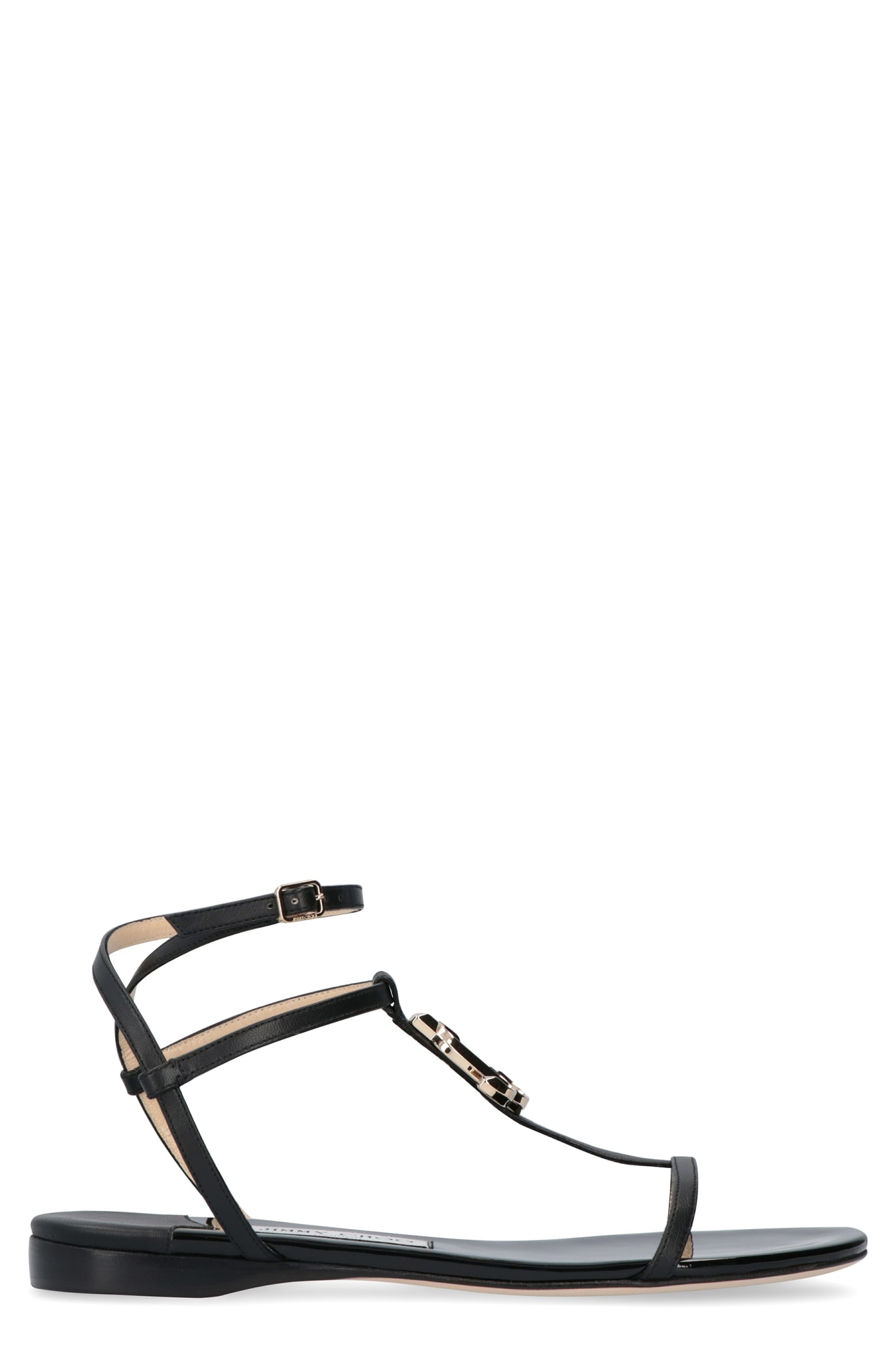 Buy Jimmy Choo Alodie Logo Detail Leather Sandals online, shop Jimmy Choo shoes with free shipping