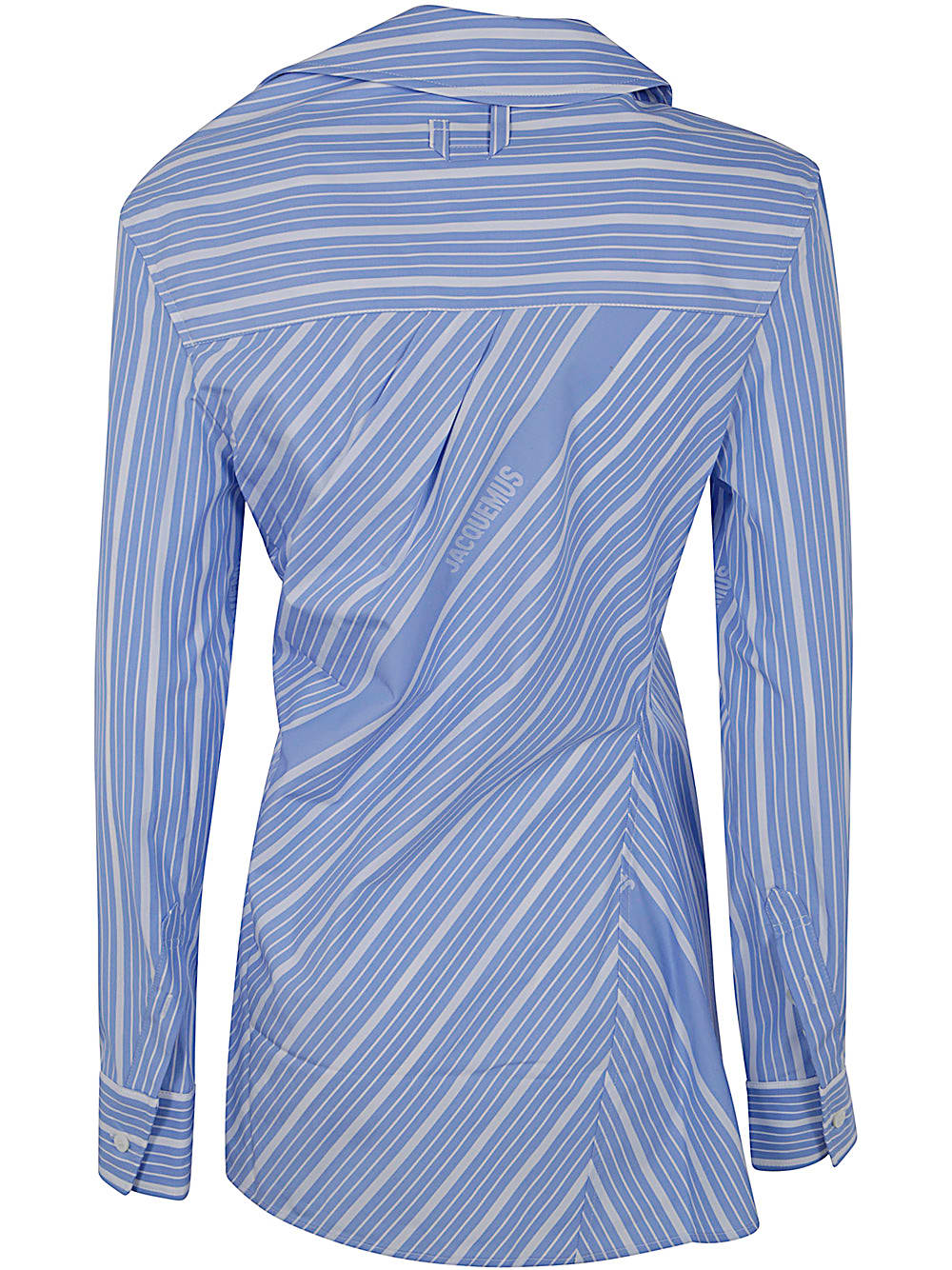 Shop Jacquemus La Chemise Pablo Striped Shirt In Ev Jacquard Business Big Log