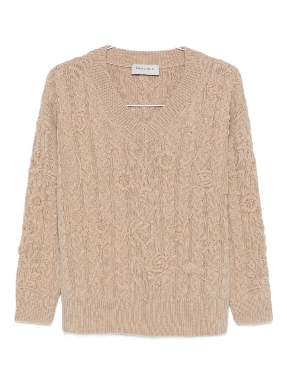 Ermanno Firenze V-necked Sweater In Gray