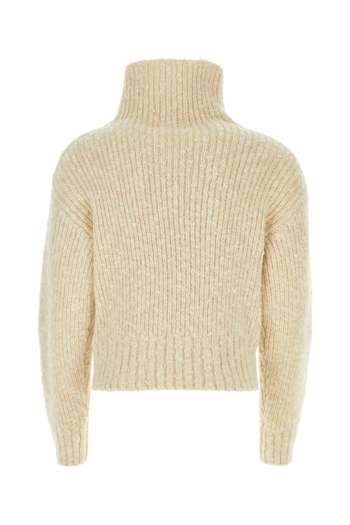 Shop Ami Alexandre Mattiussi Ivory Wool Blend Sweater