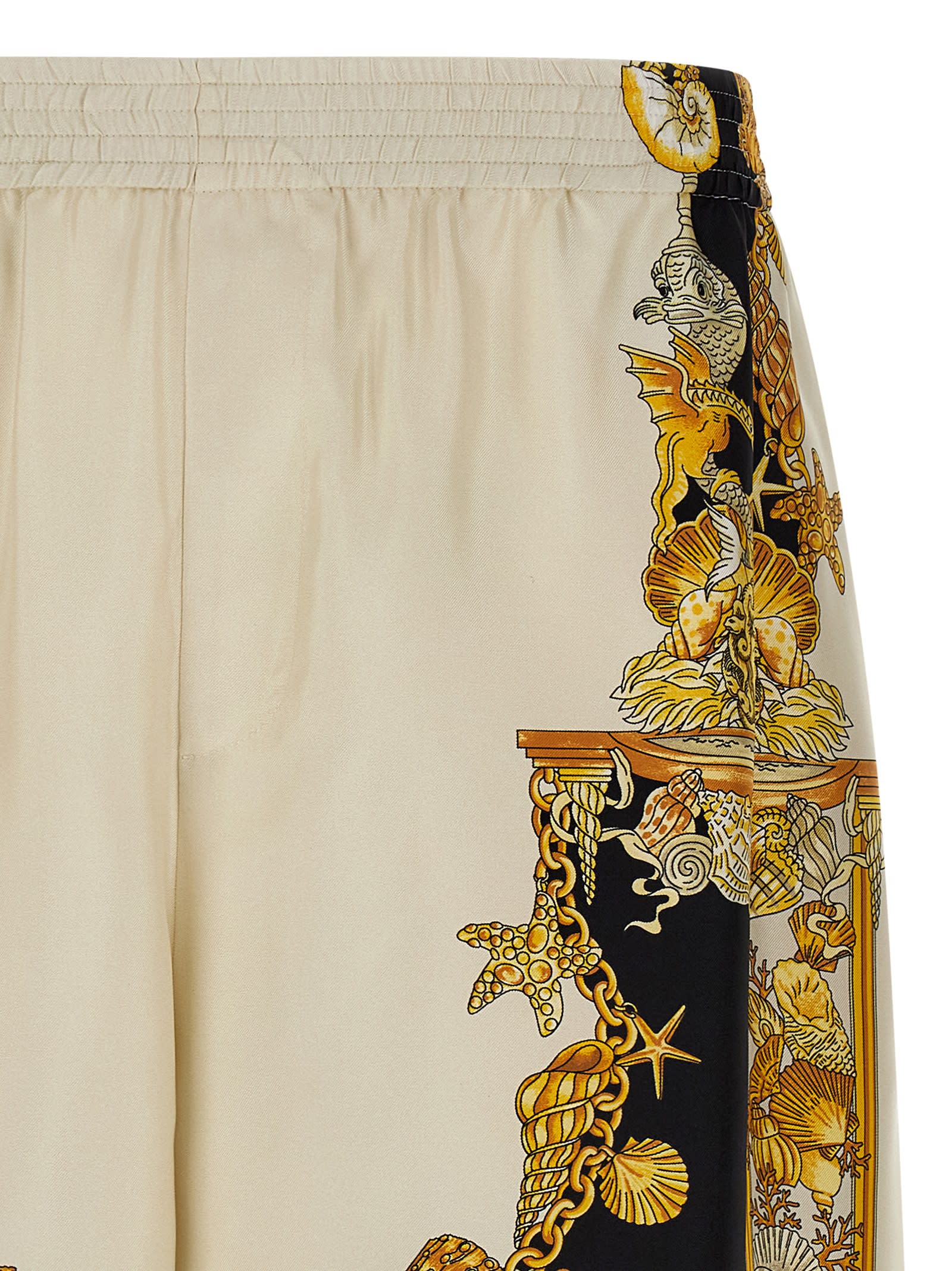 Versace Coral Theatre Print Bermuda Shorts In Multi