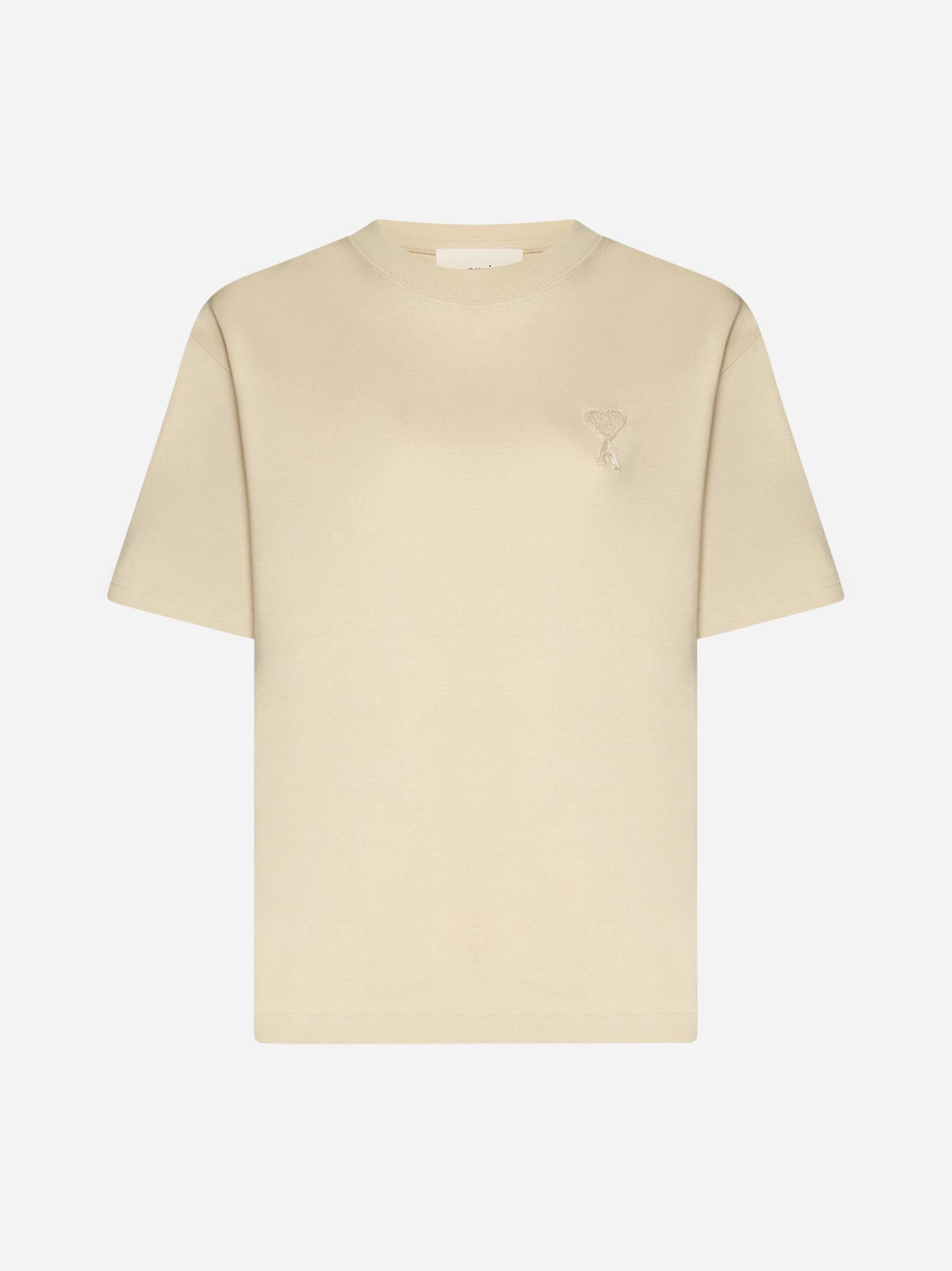 Ami Alexandre Mattiussi Logo Cotton T-shirt In Neutral