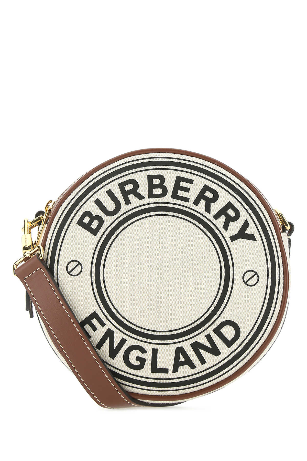 Shop Burberry Two-tone Canvas And Leather Louise Crossbody Bag In Naturaltan