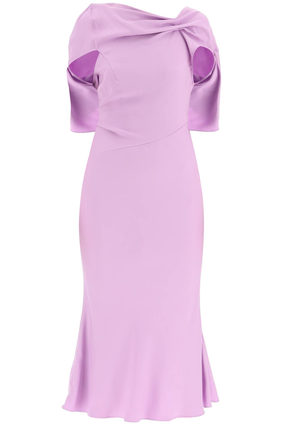 Shop Roland Mouret Midi Cady Dress In Lilac (purple)